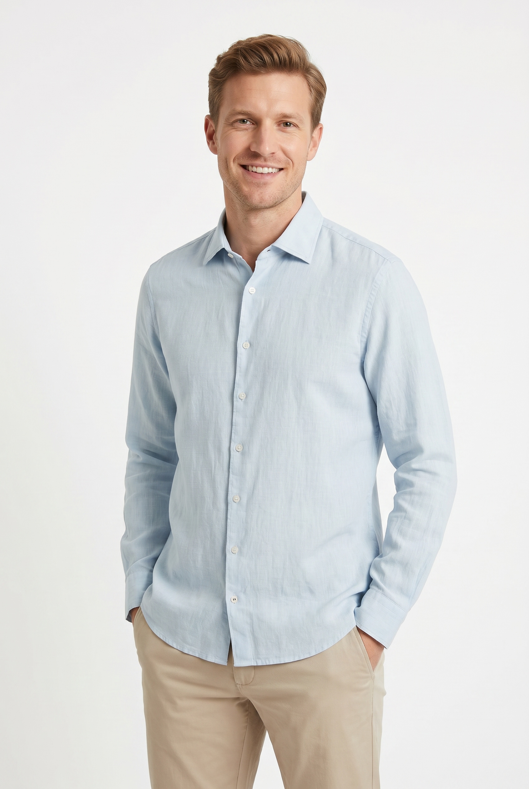 Cinque Langarmhemd »CISTEVEN« Kentkragen, Regular Fit sommerlicher Leinen-Mix