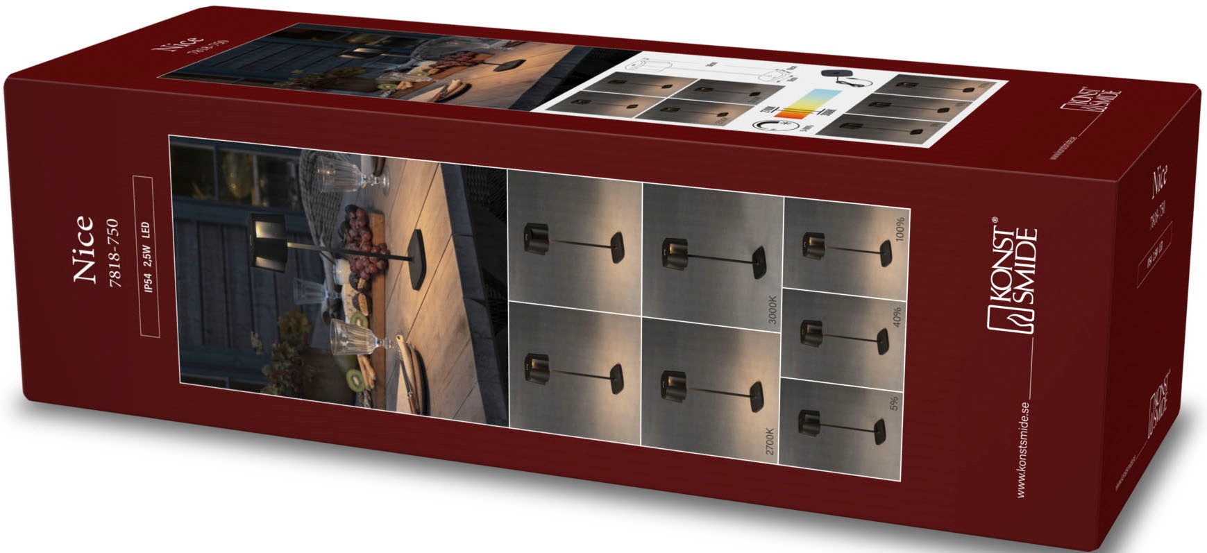 KONSTSMIDE LED Tischleuchte »Nice«, Leuchtmittel LED-Modul | LED fest integriert, Nice LED USB-Tischleuchte, Farbtemperatur, dimmba