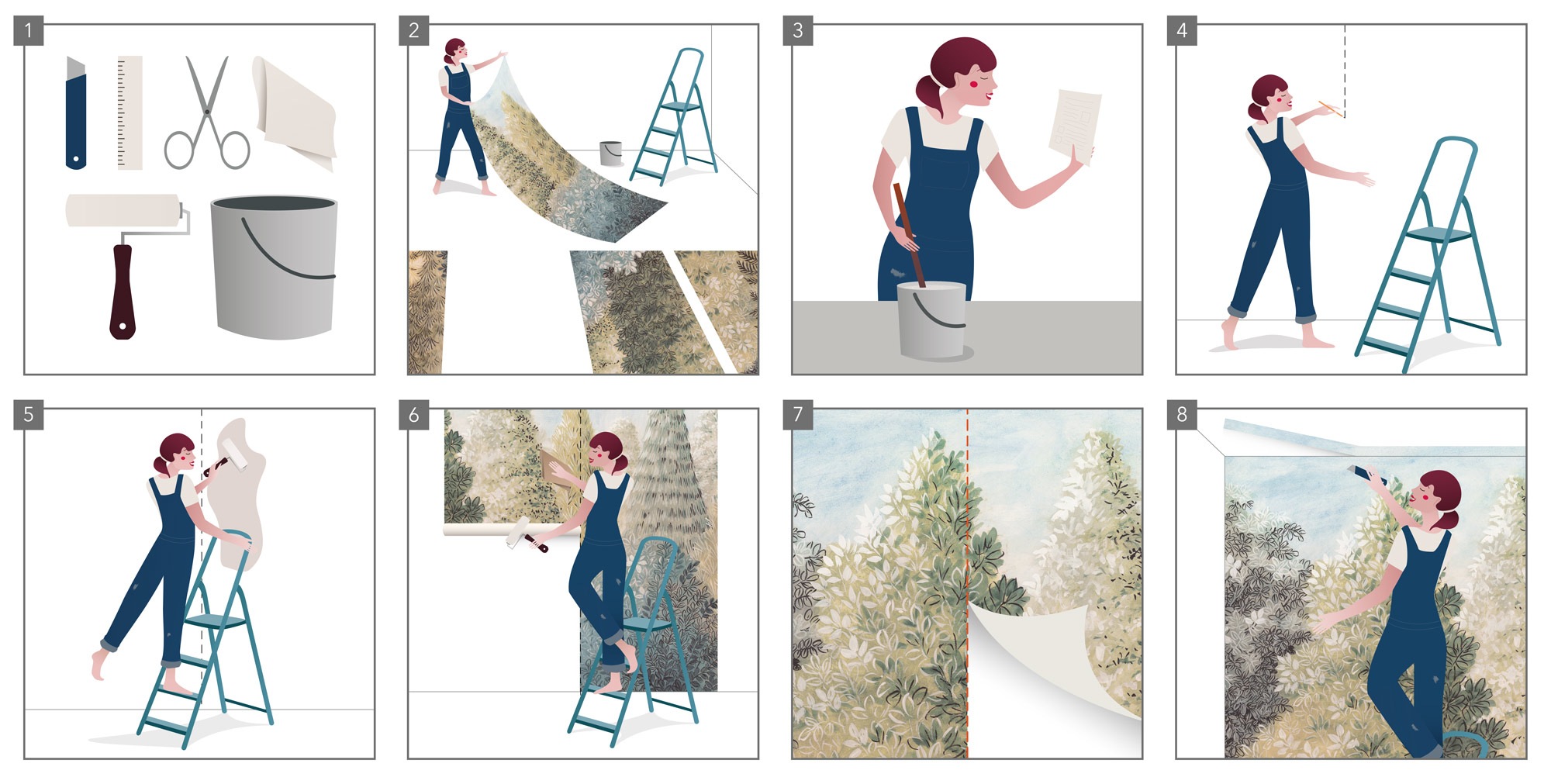 Komar Fototapete »Digitaldruck Vlies Fototapete - Englische Rosen - Größe 100 x 280 cm« Motiv | bedruckt glatt