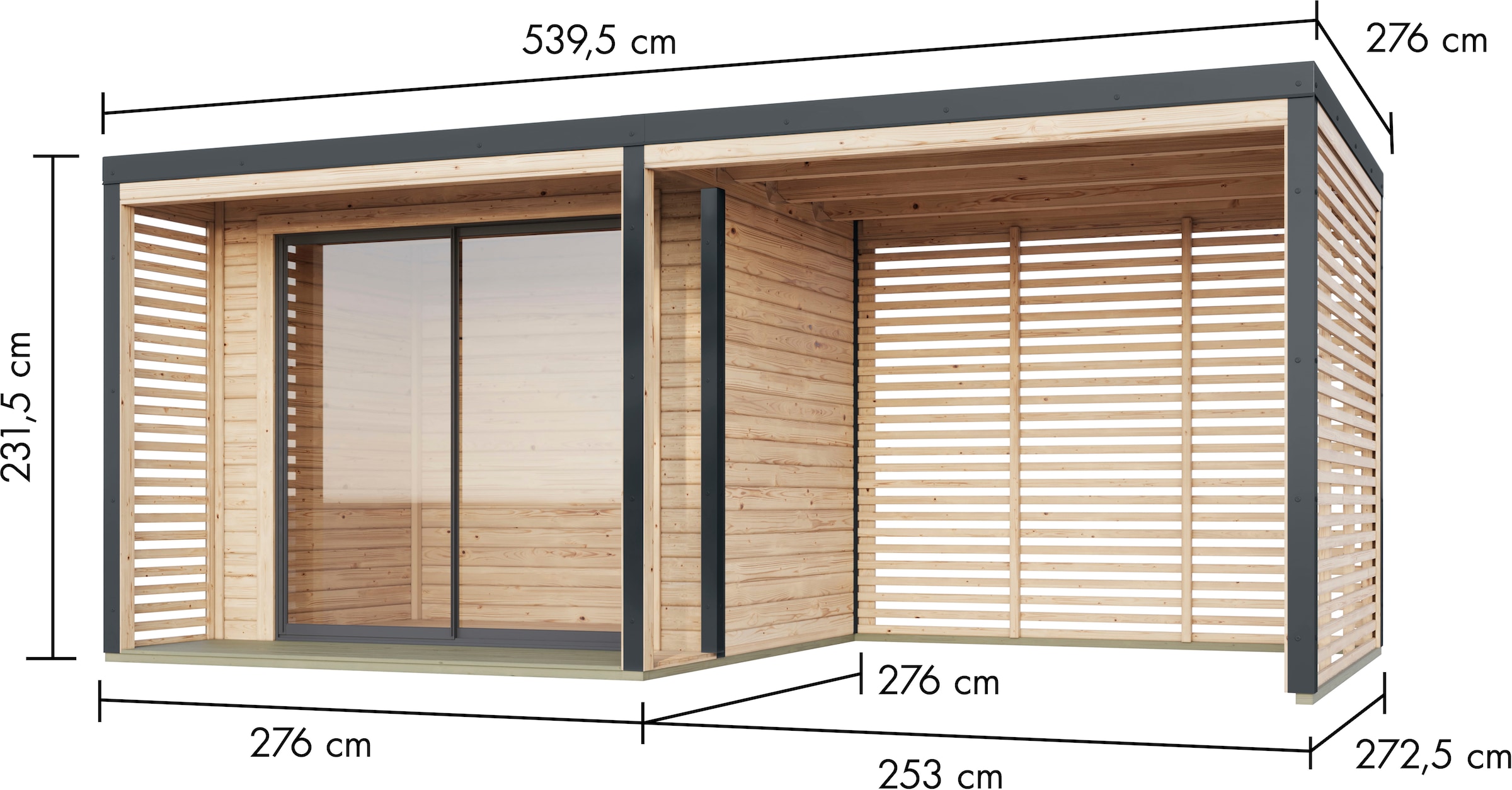 Karibu Gartenhaus »Saturino SET« inkl. Massivholzfußboden