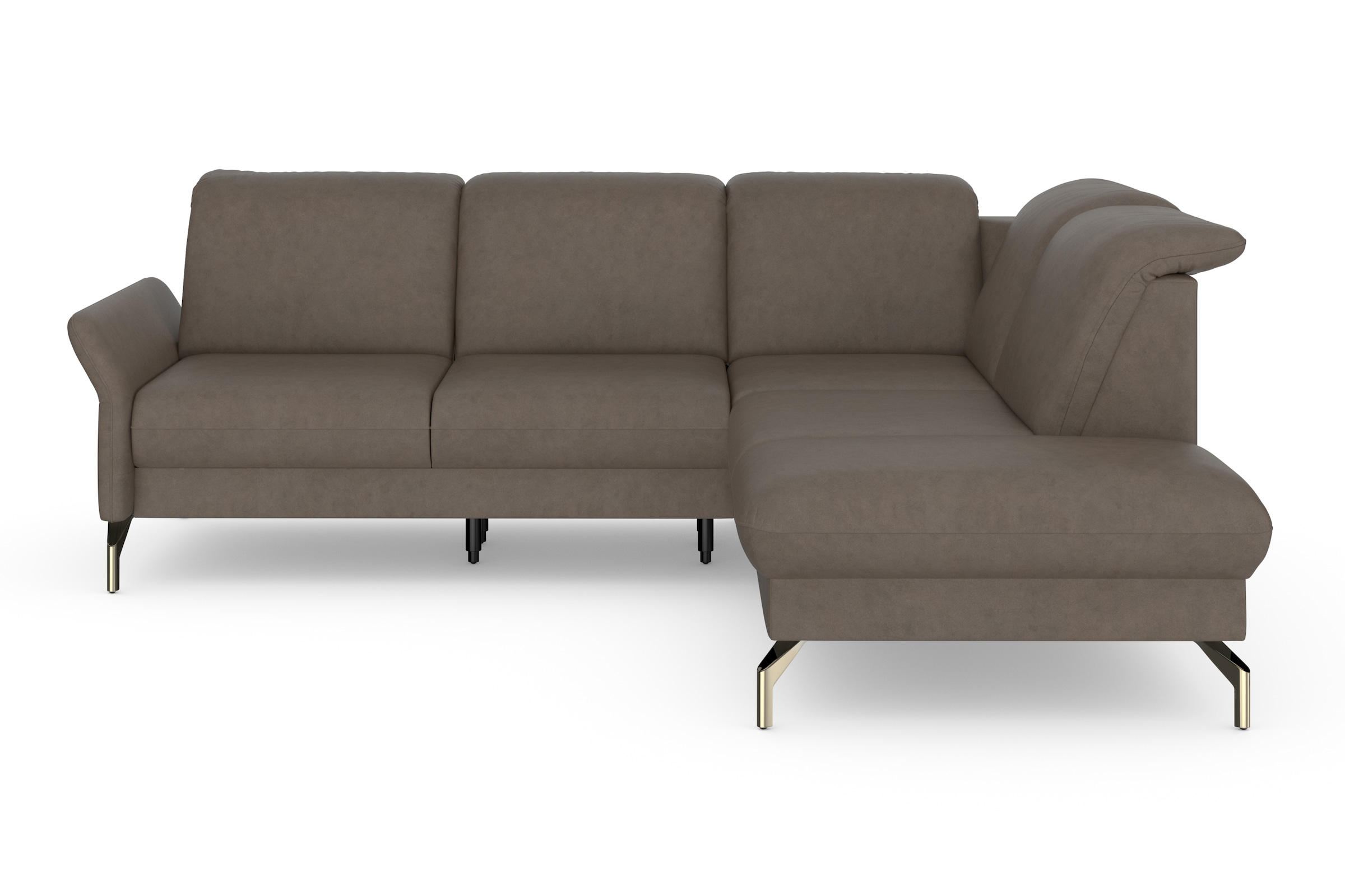 sit&more Ecksofa »Fashion L-Form«, wahlweise mit Kopfteilverstellung, Vorziehsitz, motorisch, Nickelfüße
