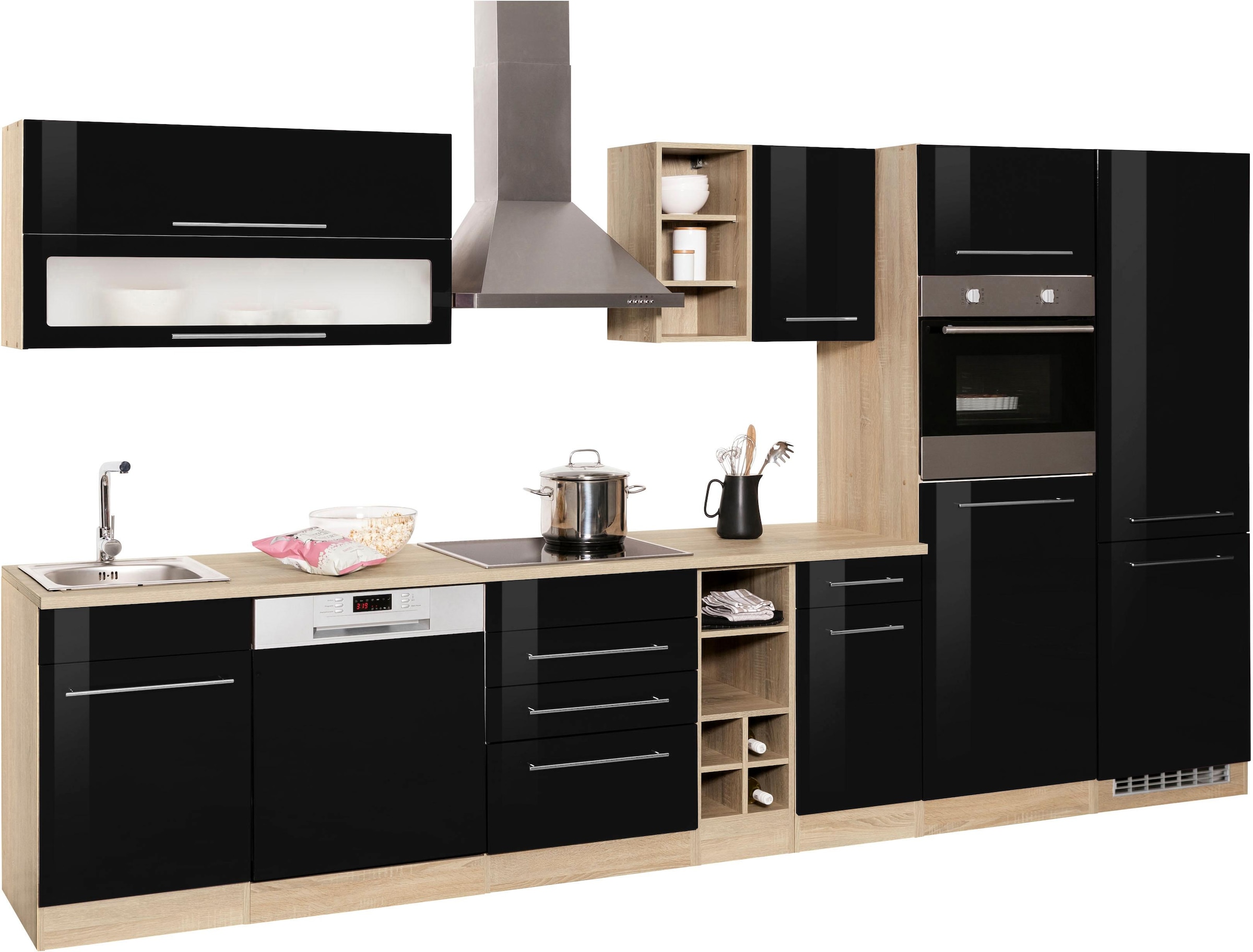 KOCHSTATION Küchenzeile »KS-Eton«, mit E-Geräten, Breite 360 cm