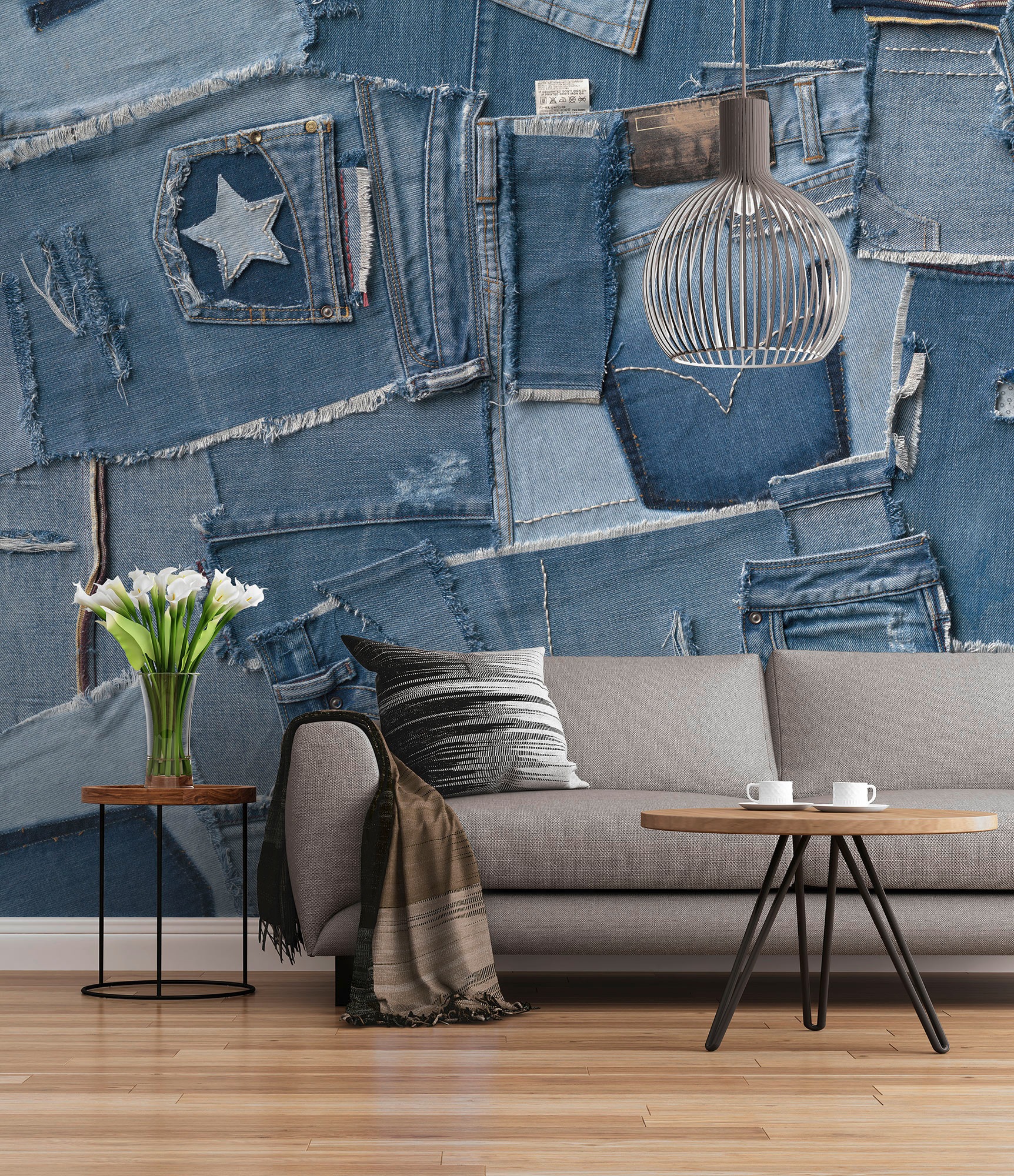 Komar Fototapete »Jeans - Größe 368 x 254 cm«, bedruckt, Wohnzimmer, Schlaf günstig online kaufen