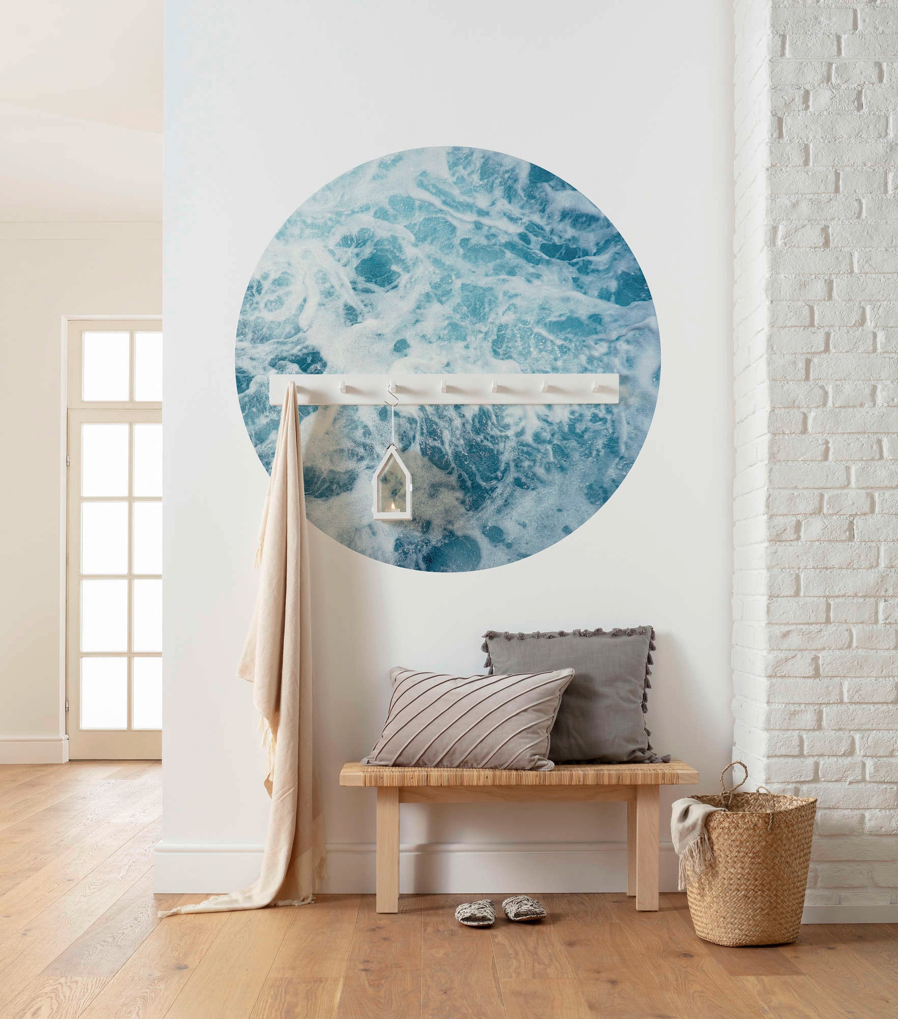 Komar Vliestapete »Vlies selbstklebend - Ocean Twist - Größe 125 x 125 cm«, bedruckt, Wohnzimmer, Schlafzimmer