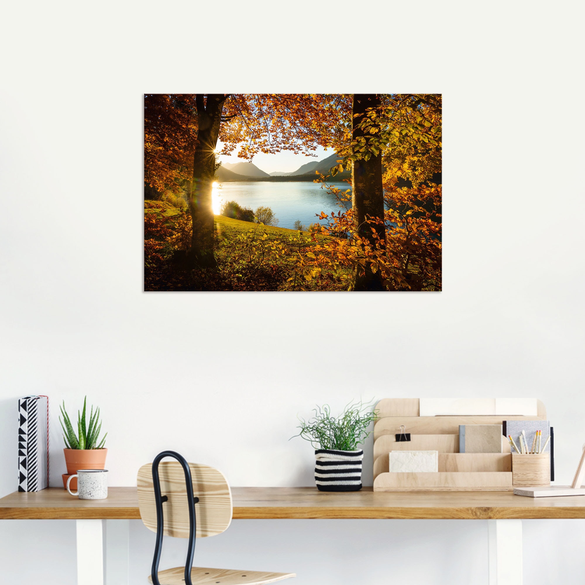 Artland Wandbild »Herbst am Sylvensteinsee« Gewässer 1 Stk. tlg. als Alubild, Outdoorbild, Leinwandbild, Poster in verschied. Größen