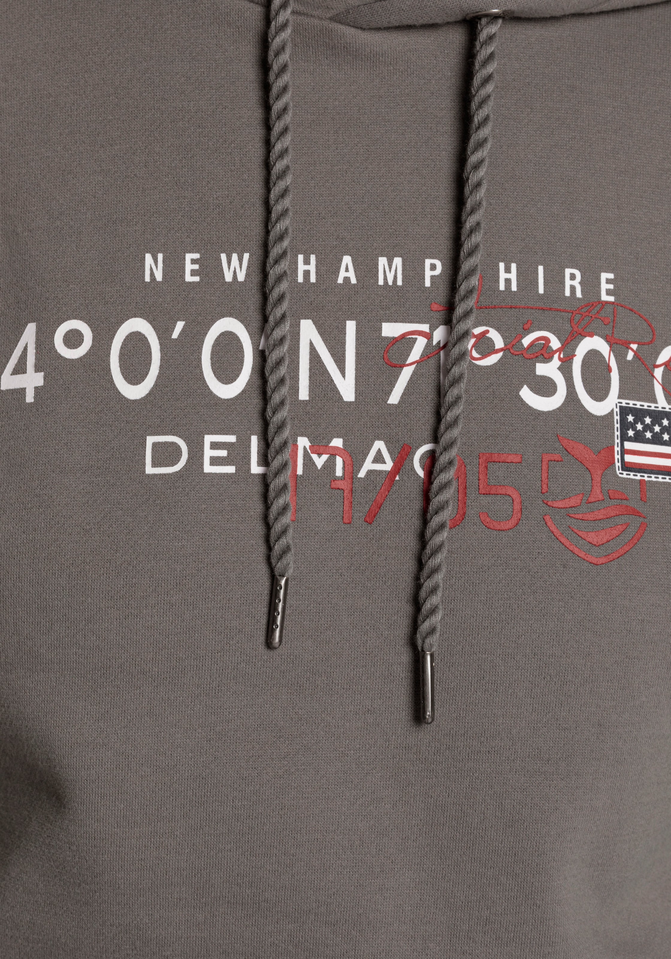 DELMAO Kapuzensweatshirt, Langarm, lockere Passform, mit Print, mit Kapuze