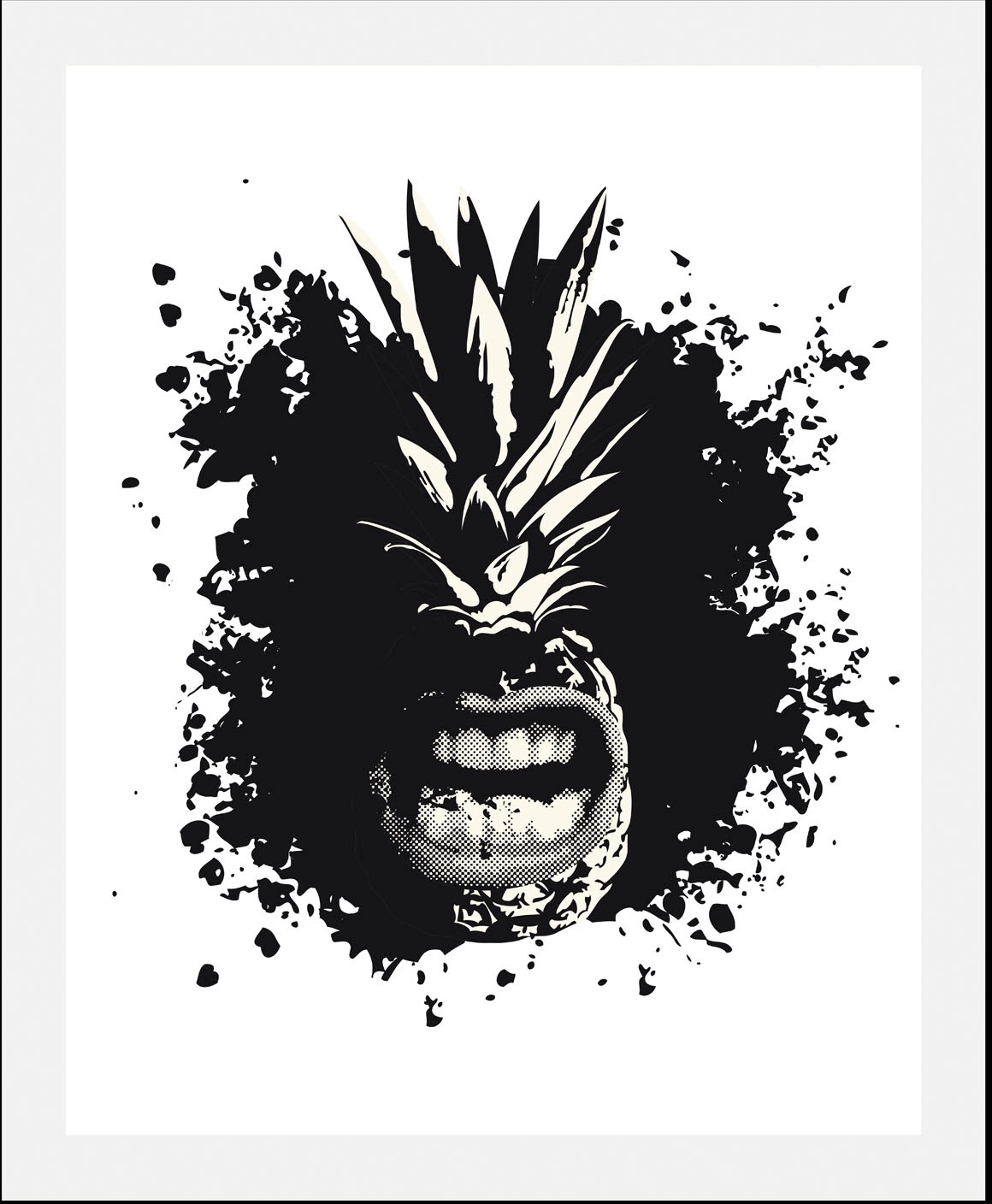 queence Bild »Angry Pineapple«, (1 St.), HD Premium Poster-Druck inkl. Holz günstig online kaufen