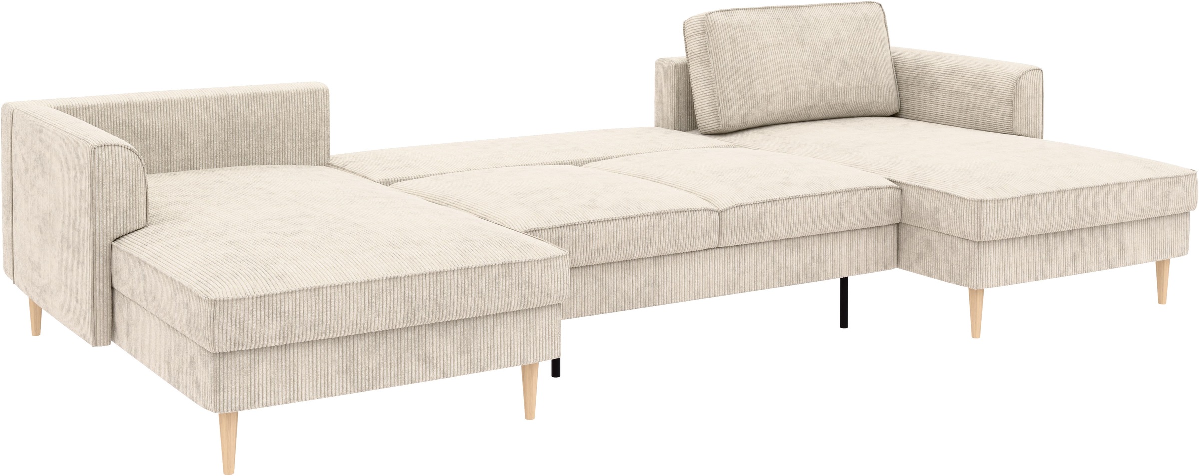 Home affaire Wohnlandschaft »Booster Couch wahlweise mit Schlaffunktion und Bettkasten-auch in Cord«, Sofa in U-Form, Breite 305 cm