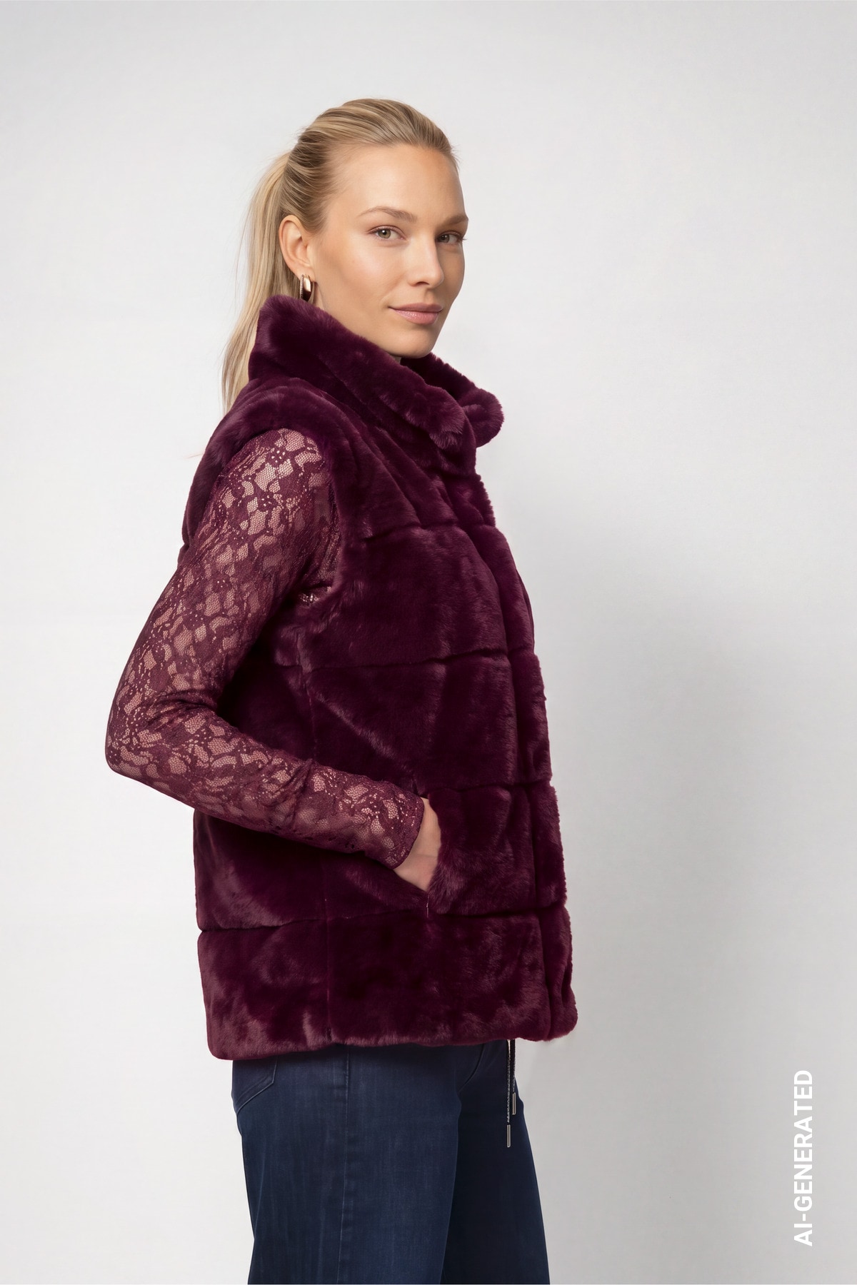 Monari Plüschweste »Weste Basic Fake Fur« Regular fit mit Stehkragen