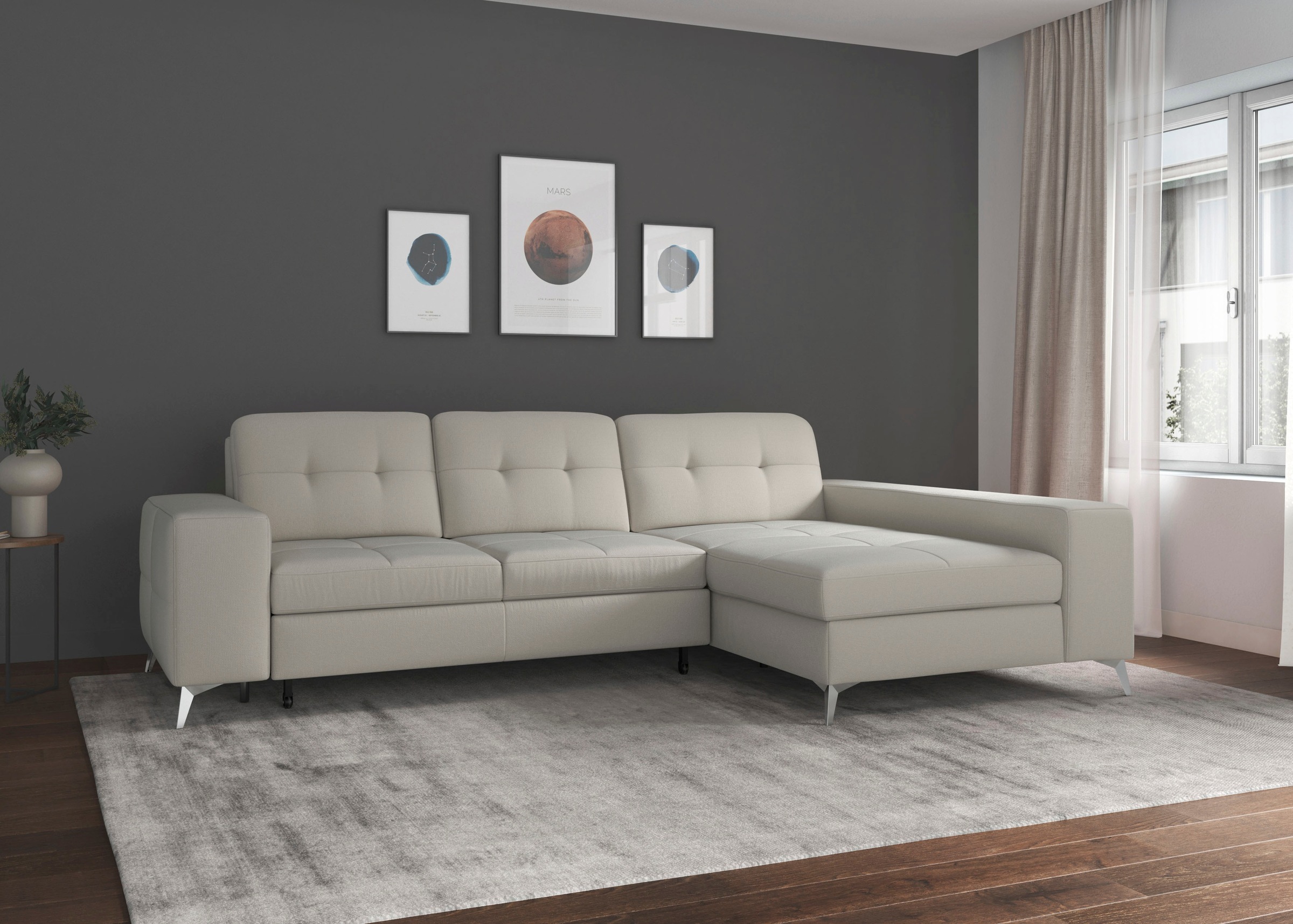 sit&more Ecksofa »Baviene L-Form«, inklusive Sitztiefenverstellung und Fede günstig online kaufen