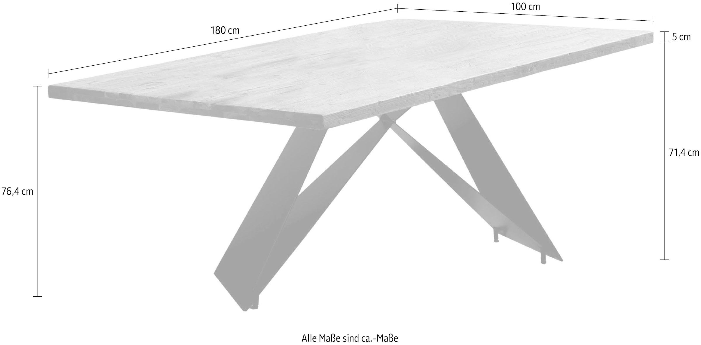 SIT Esstisch 1 Stk. tlg. Cross Base Gestell