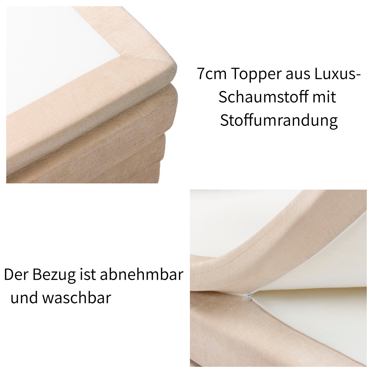 OTTO home Boxspringbett »EBBIN mit Bettkasten, inkl. 7 Zonen-Taschenfederkern Matratze H3«