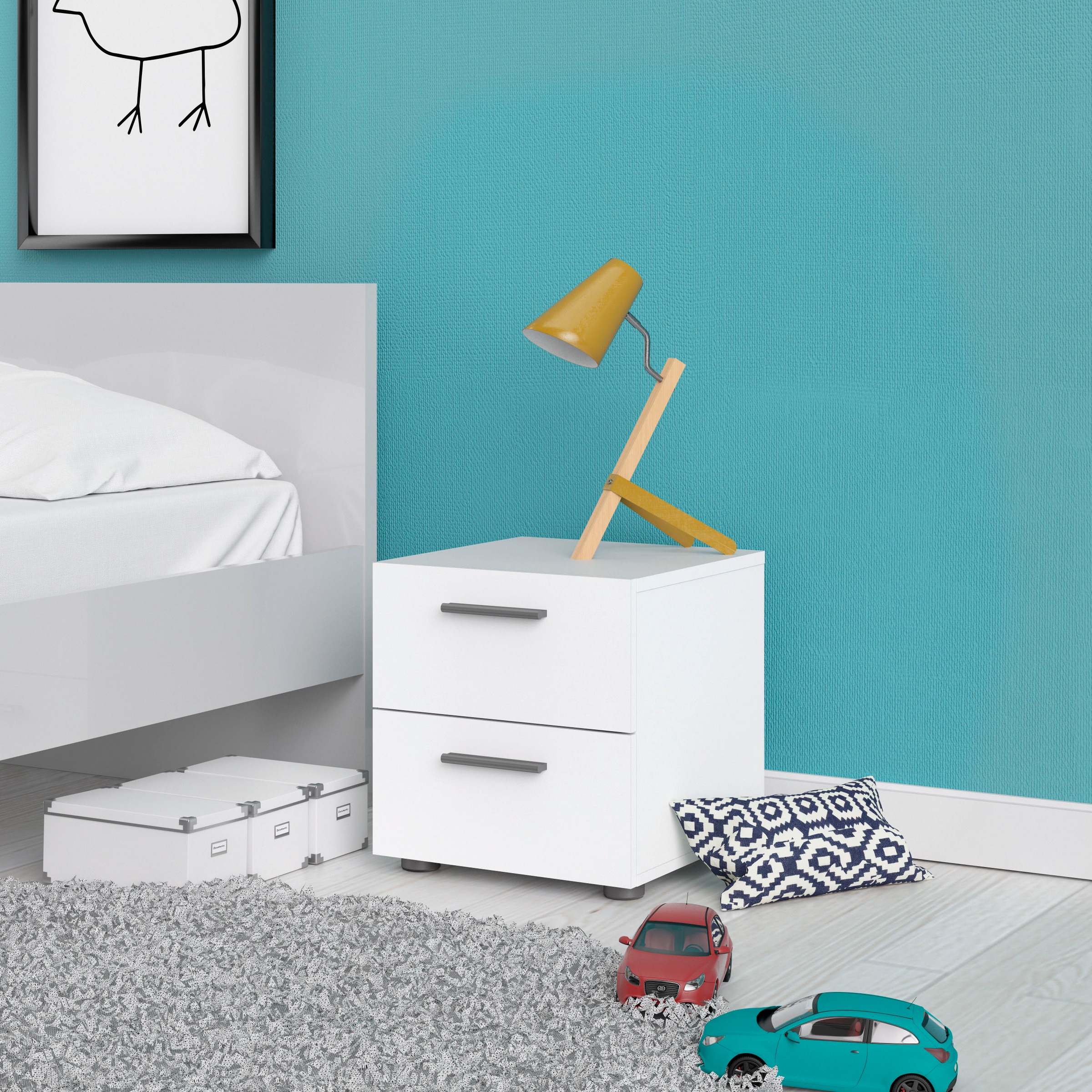 INOSIGN Nachtkommode »Pepe, Nachttisch, Nachtschrank, Beistelltisch,«, mit 2 Schubläden, Breite 40, Höhe 42 cm