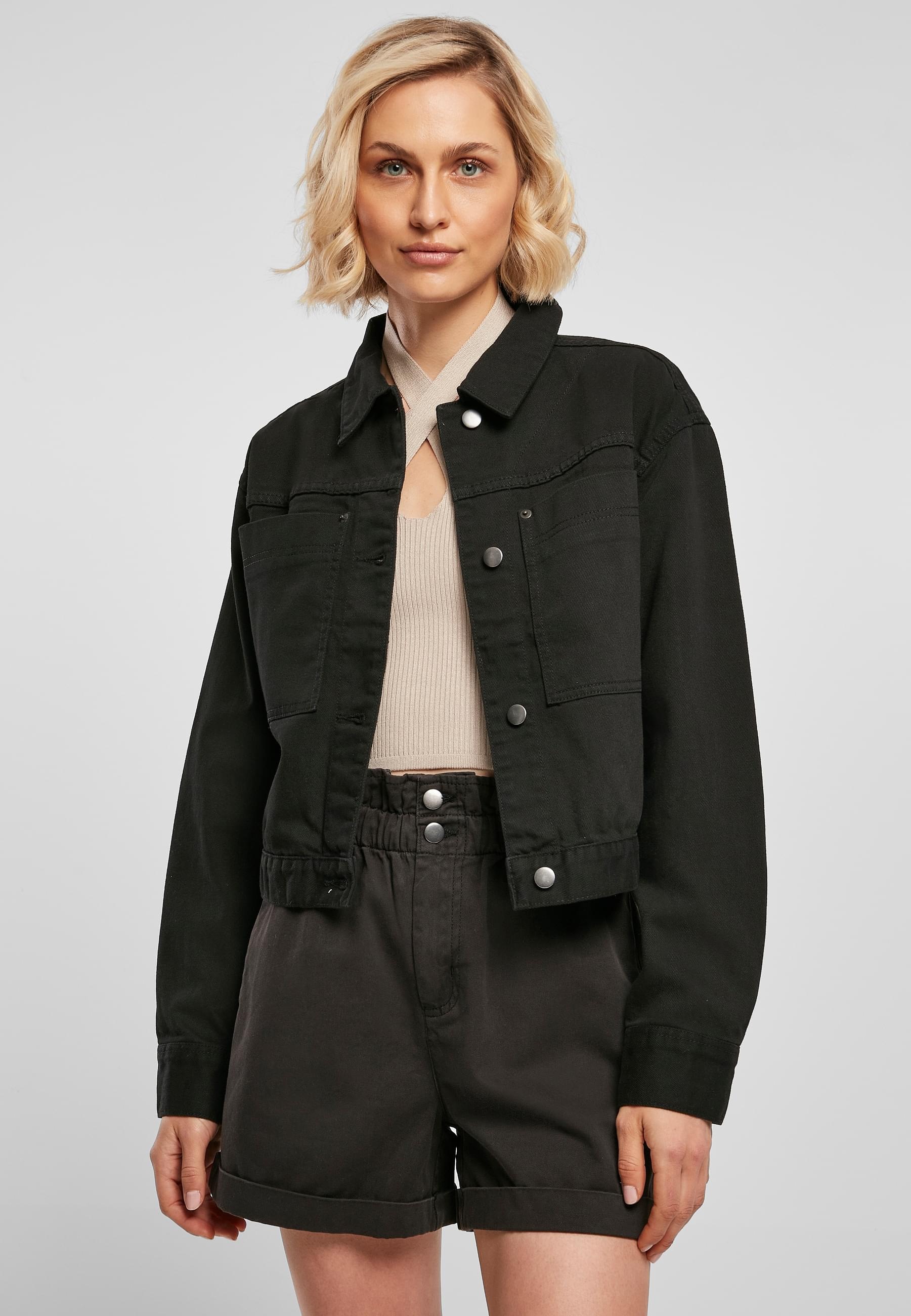 URBAN CLASSICS Allwetterjacke »Urban Classics Damen Ladies Short Boxy Worker Jacket« 1 Stk. tlg. ohne Kapuze