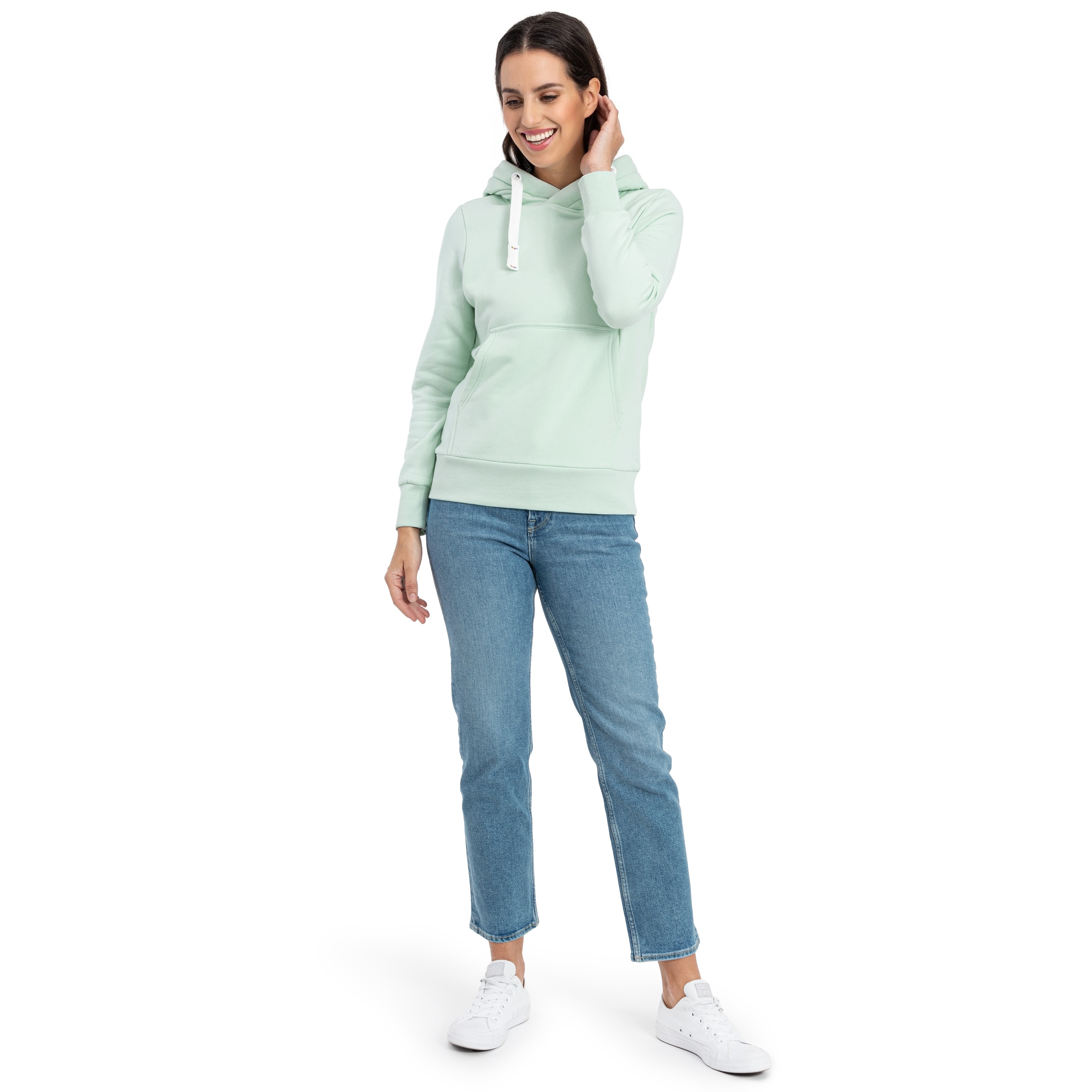 DEPROC Active Kapuzensweatshirt »HildaCMYK II WOMEN«, weiche Fleecejacke mit Kängurutasche