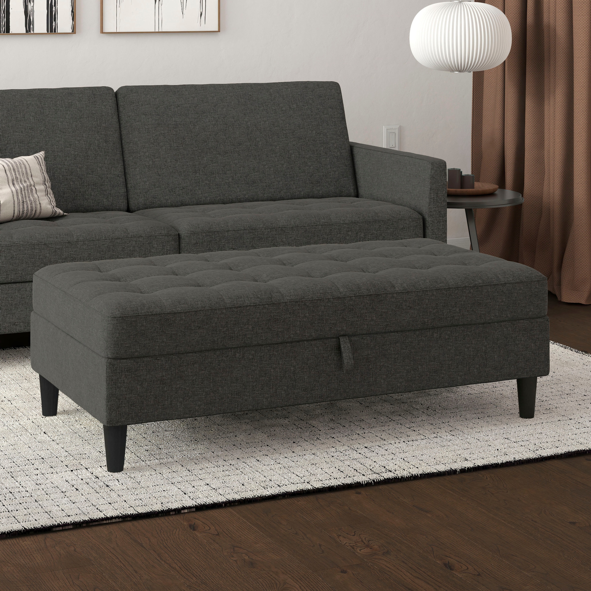 Dorel Home Stauraumhocker »Presley«, Polsterhocker mit Stauraum, frei im Raum stellbar, Sitzhöhe 43 cm
