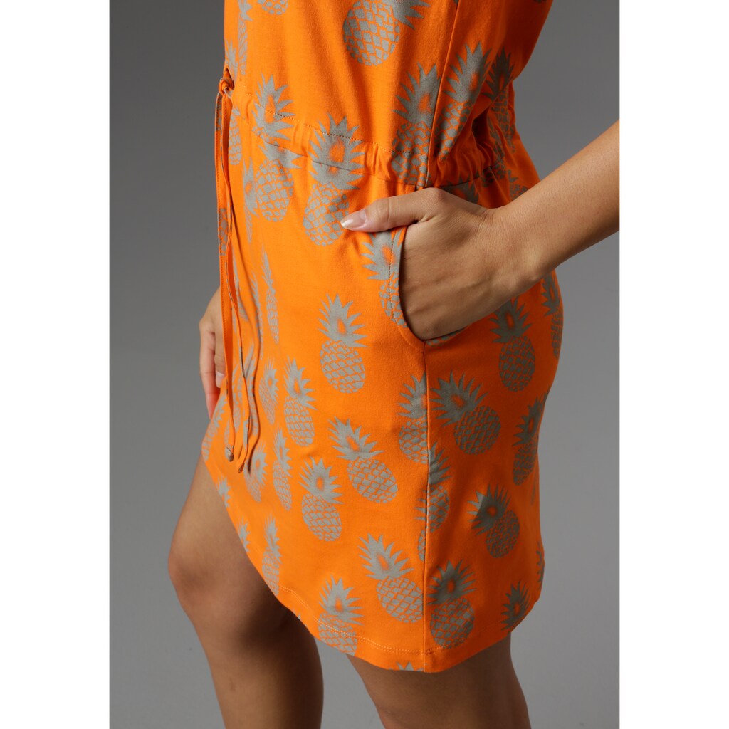 Aniston CASUAL Sommerkleid, mit Ananassen bedruckt