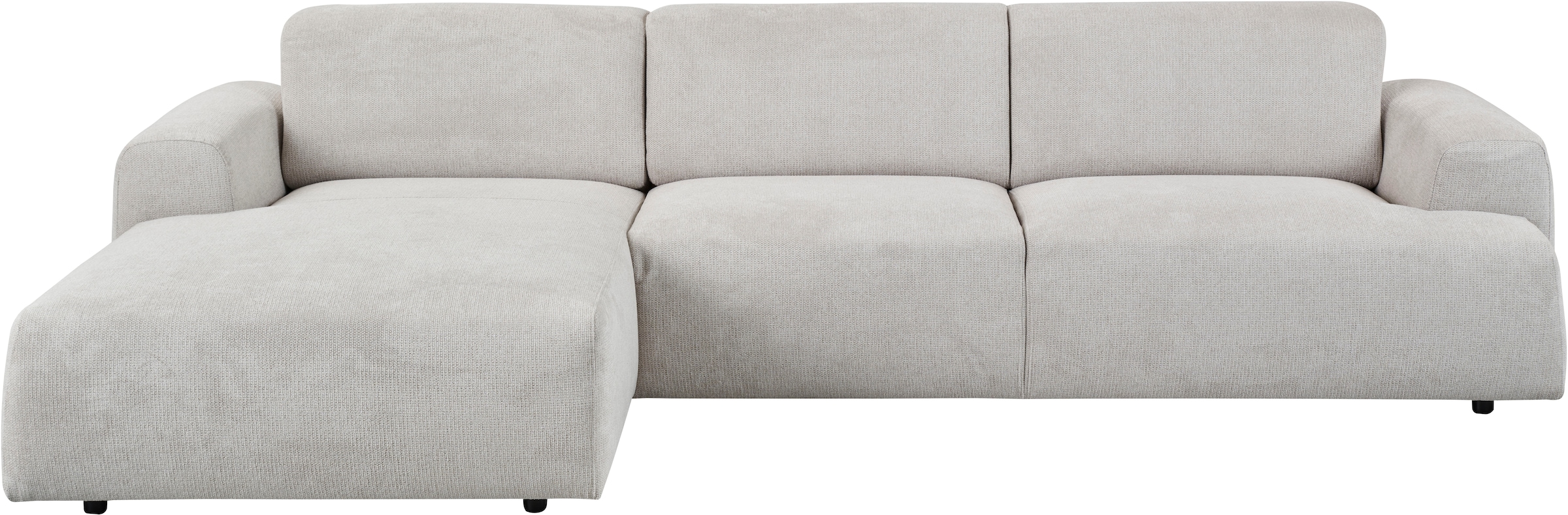 andas Ecksofa »Linkka, Breite 301 cm«, L-Form, in einem weichen Chenille-Stoff, mit Wellenunterfederung