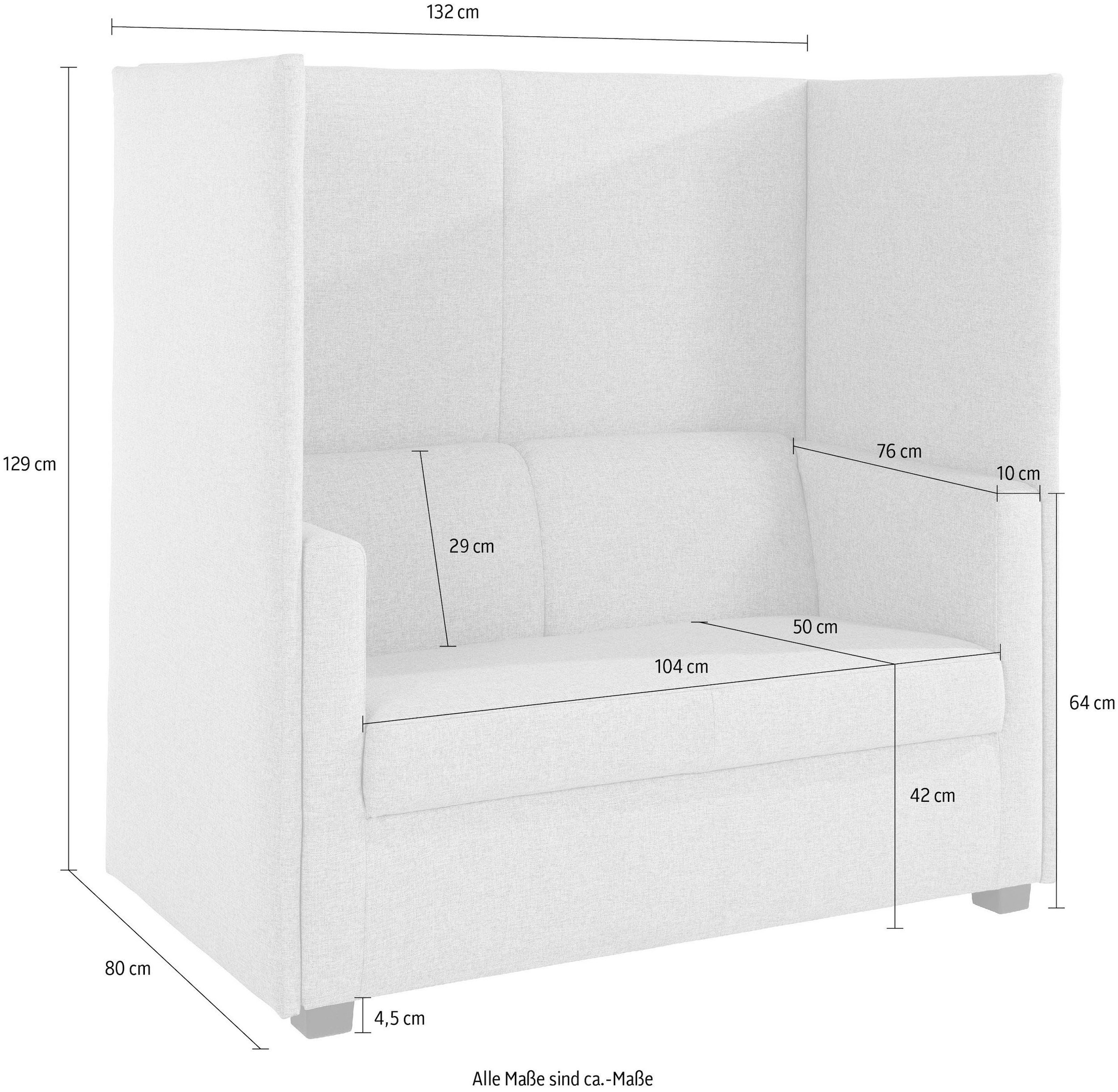 DOMO collection 2-Sitzer »Kea«, praktischem Rechnung mit Sichtschutz, 132 Breite cm auf bestellen