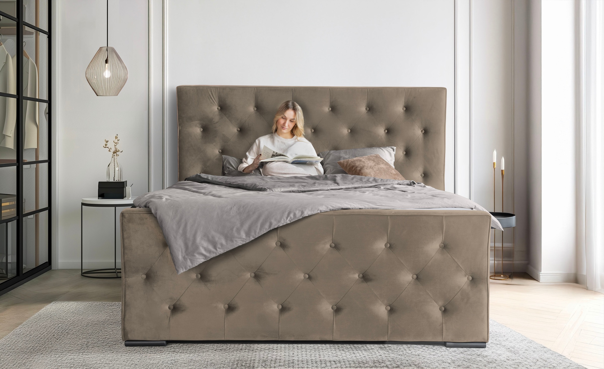 COLLECTION AB Boxspringbett »Florence inkl. Kingsize (28 cm) Matratze (H3) günstig online kaufen