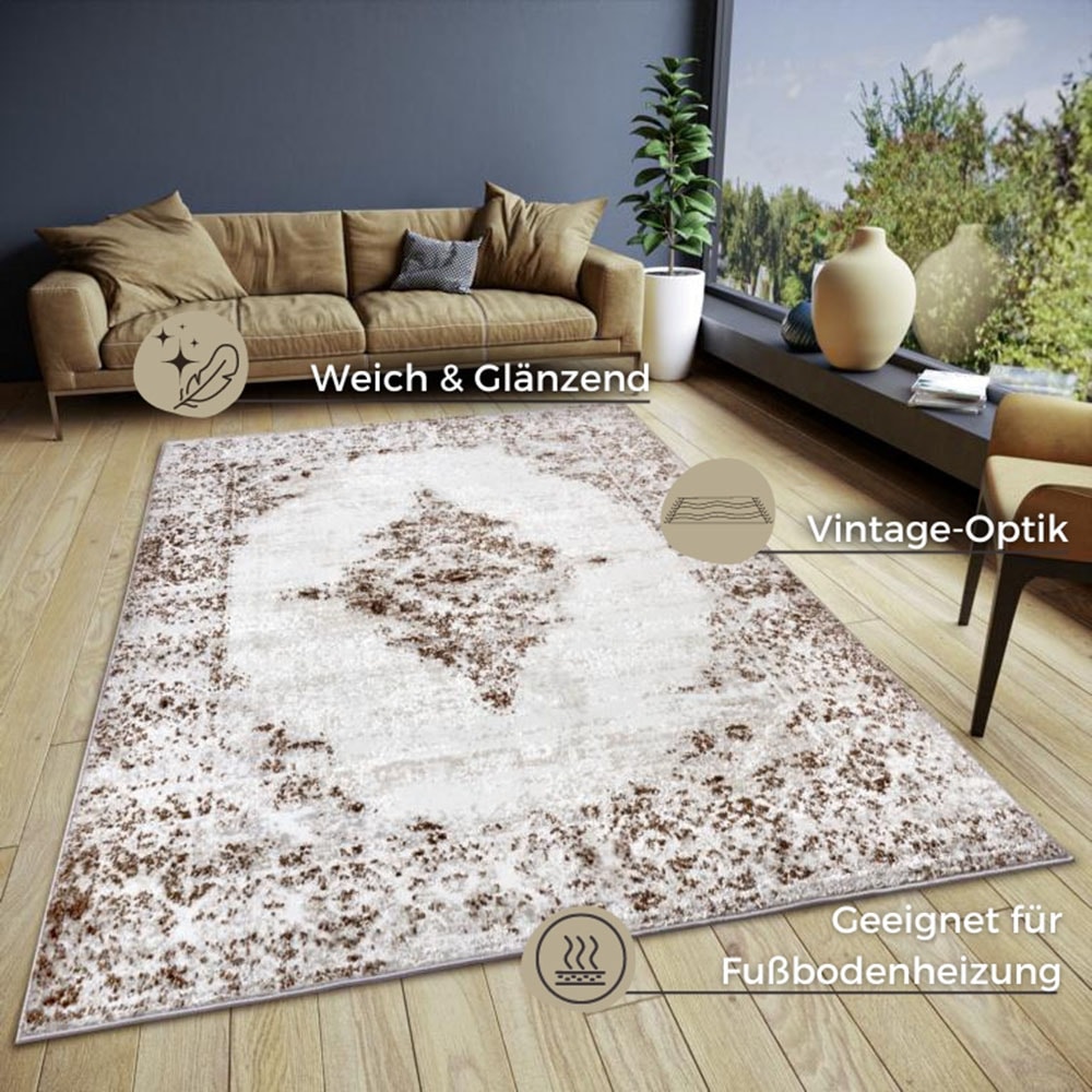 HANSE Home Teppich »Retro« rechteckig 13 mm Höhe strapazierfähig, pflegeleicht, robust, glänzend