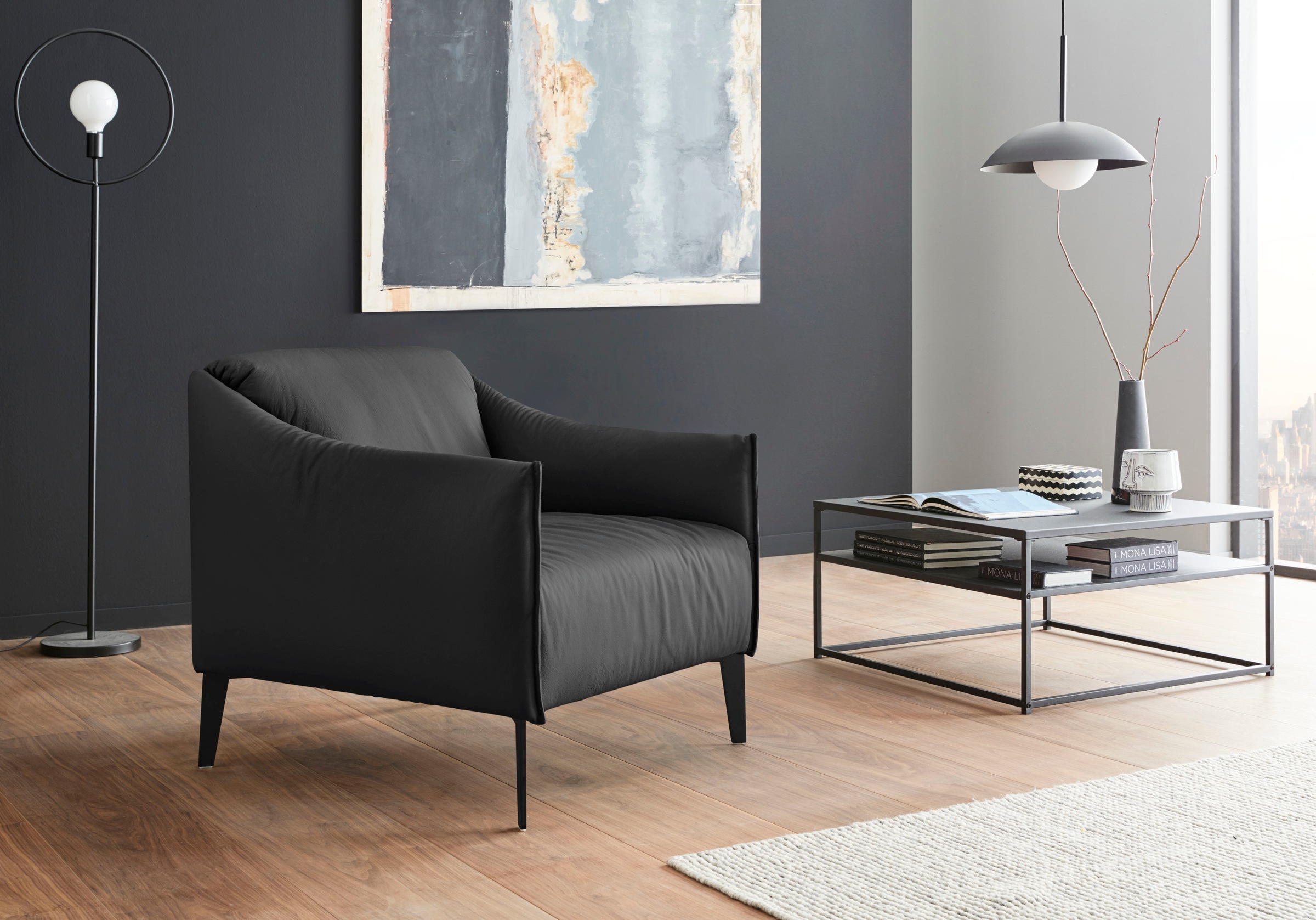 W.SCHILLIG Cocktailsessel »sally« mit Metall-Winkelfüßen in Schwarz pulverbeschichtet