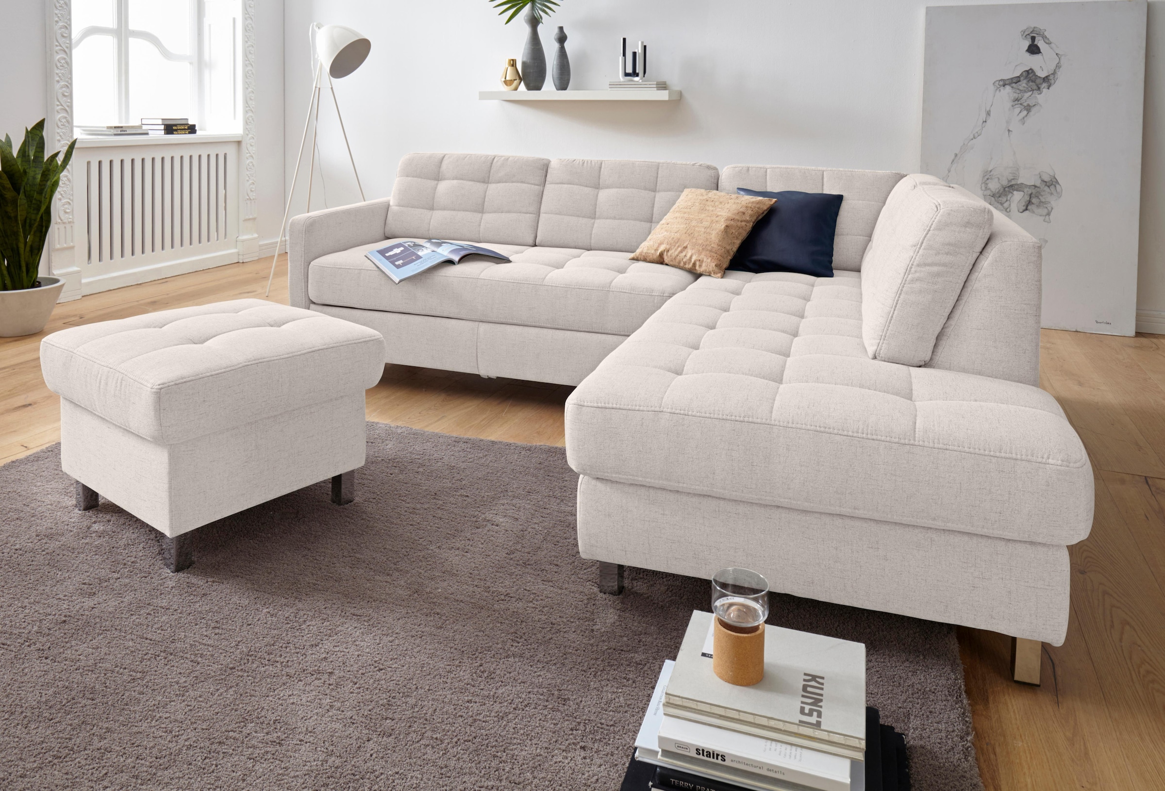 sit&more Ecksofa »Picasso L-Form«, wahlweise mit Bettfunktion und Bettkasten