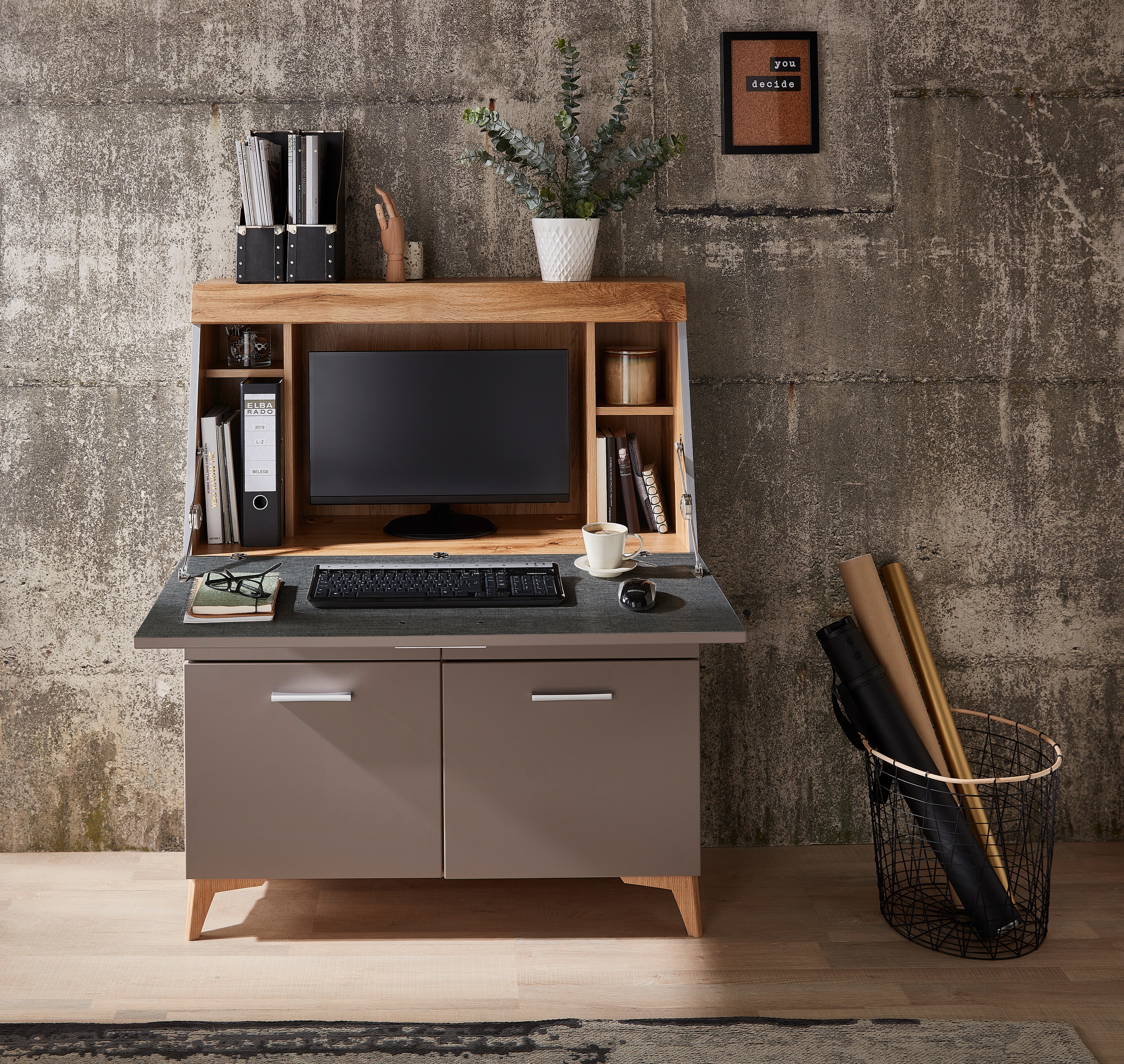 Innostyle Sekretär »SECRET« Stauraumschrank, mit Monitor-/Laptopfach, Soft- günstig online kaufen