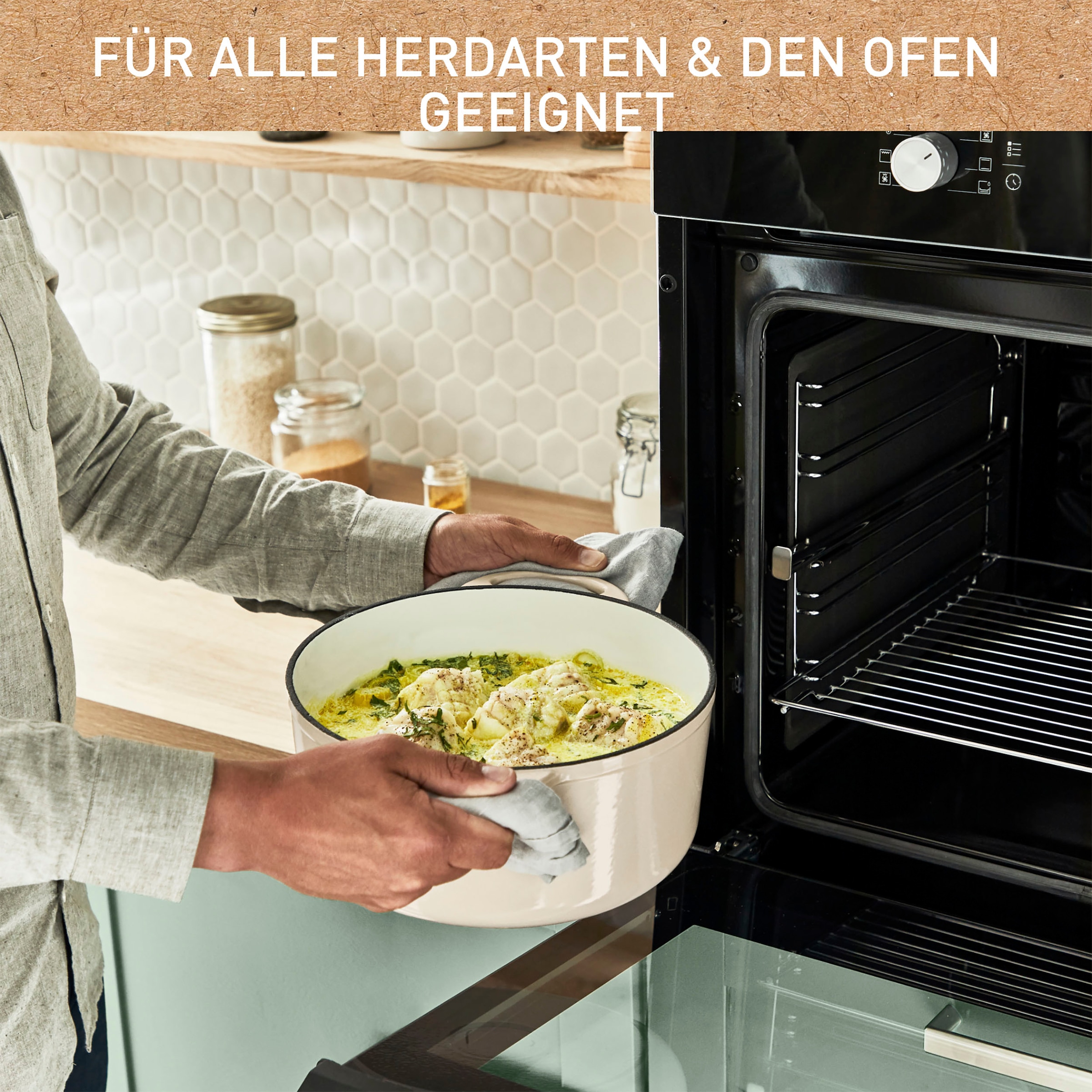 Tefal Kochtopf »LOV«, Gusseisen, (1 tlg.), umweltfreundlich, unbedenkliche Pigmente,Schongaren, Ø25 cm, Induktion