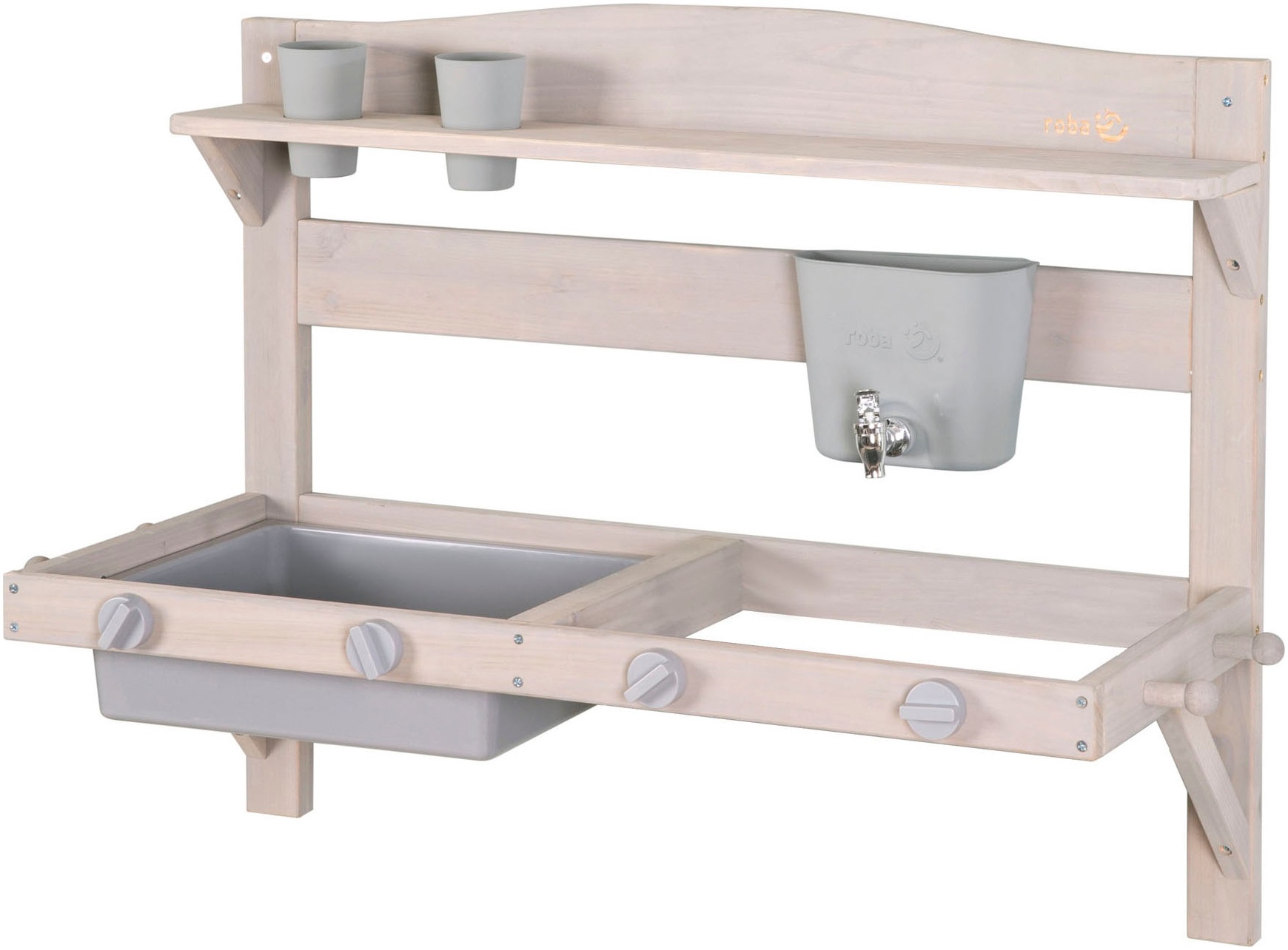 roba® Outdoor-Spielküche »Matschküche zum Aufhängen, grau lasiert, aus Holz«, FSC® - schützt Wald - weltweit