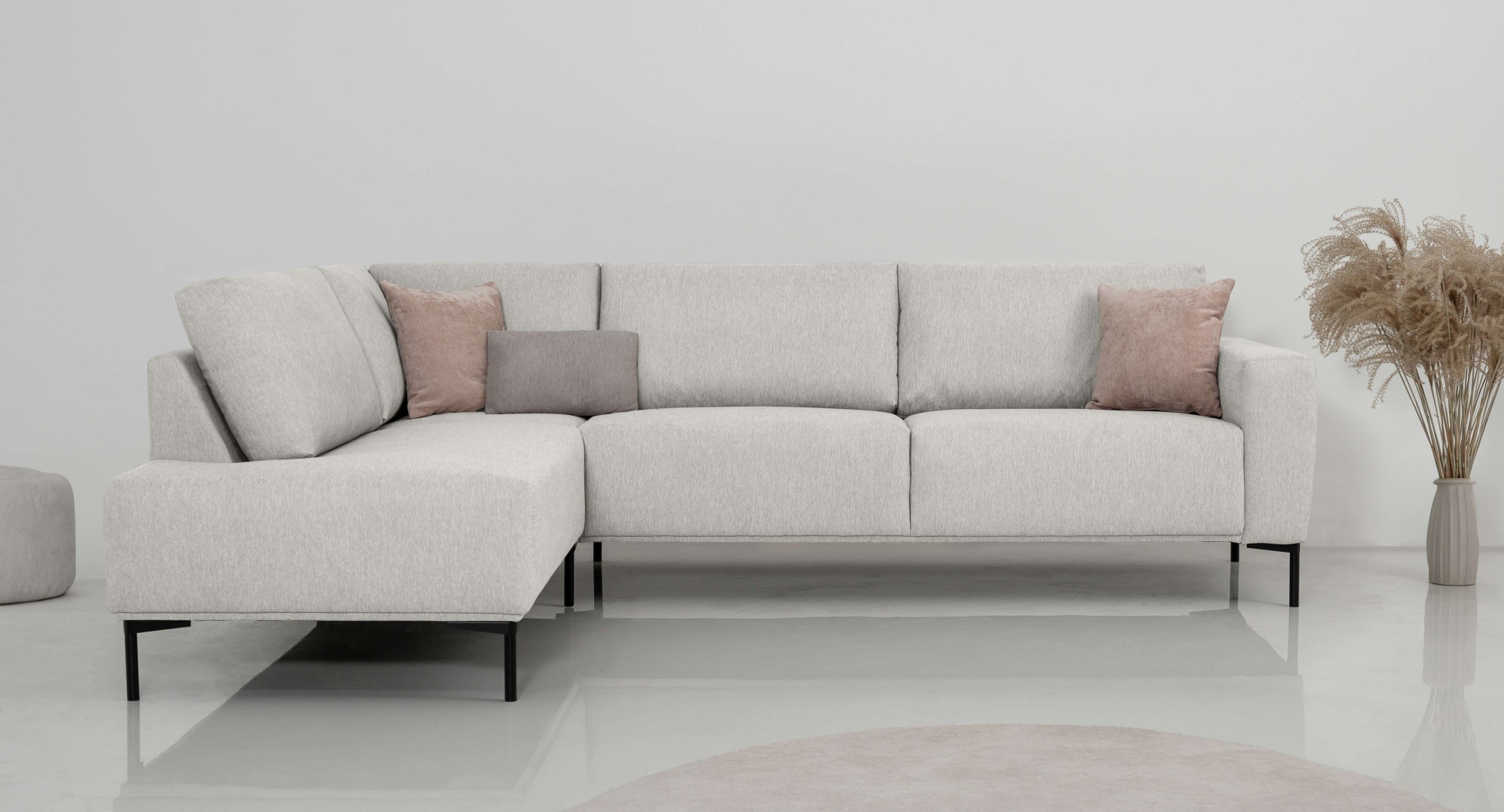 andas Ecksofa "Melby", Breite 275 cm, in einem weichen Struktur Stoff, lose günstig online kaufen