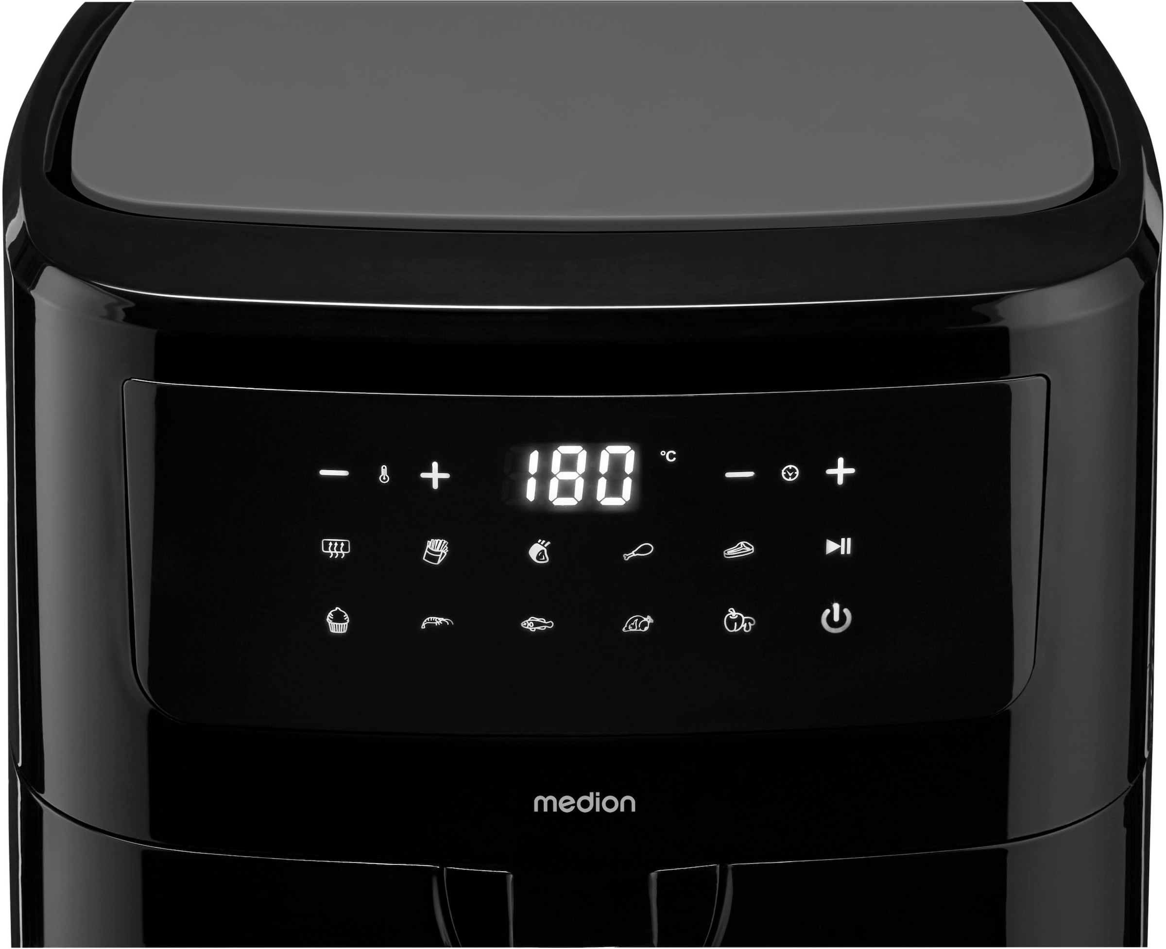 Medion® Heißluftfritteuse »P10 XL (MD 11750), 6,8 L Korbvolumen, 9 Automatikprogramme, Vorheizen«, 2000 W, Fassungsvermögen 6,8 l, Temperatur einstellbar 50 - 200 °C, ILAG Beschichtung, Timer