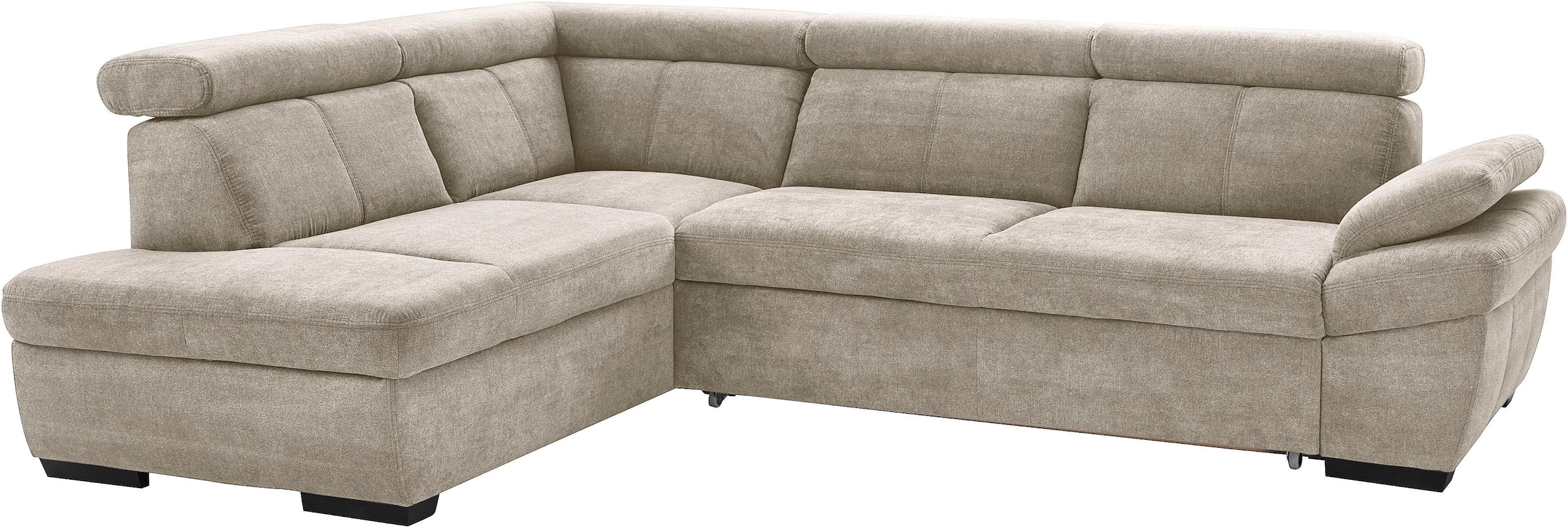 exxpo - sofa fashion Ecksofa »Salerno, klassisch modernes Funktionssofa, hoher Sitzkomfort, L-Form«, inkl. Kopf- und Armteilverstellung, wahlweise mit Bettfunktion