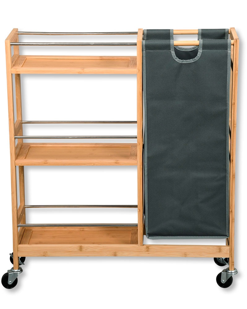 KESPER® Küchenwagen »Nischenwagen mit Flaschensammler, Bambus«