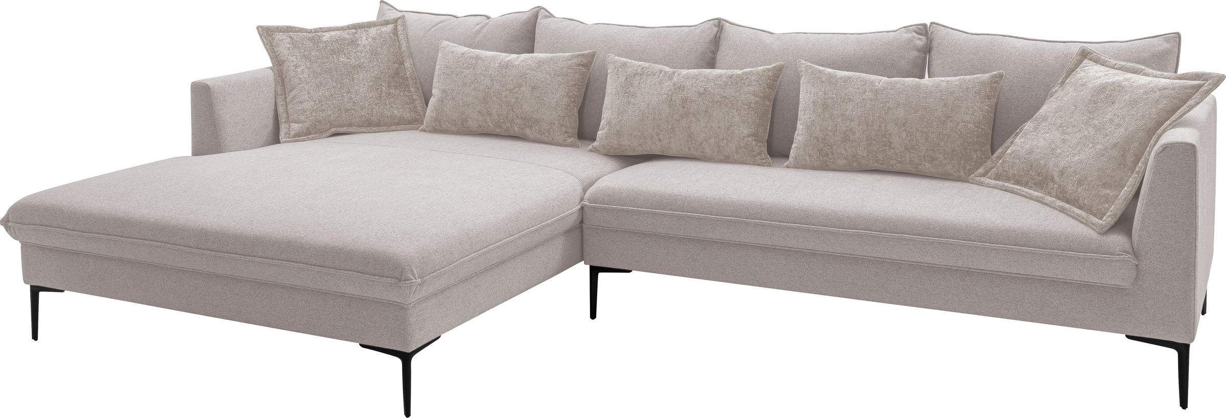 exxpo - sofa fashion Ecksofa »Piazza, elegant und edel, Designsofa mit tollem Sitzkomfort,«, (2 St.), Longchair Ecke in hochwertiger Verarbeitung, Stellmaße 321x187cm