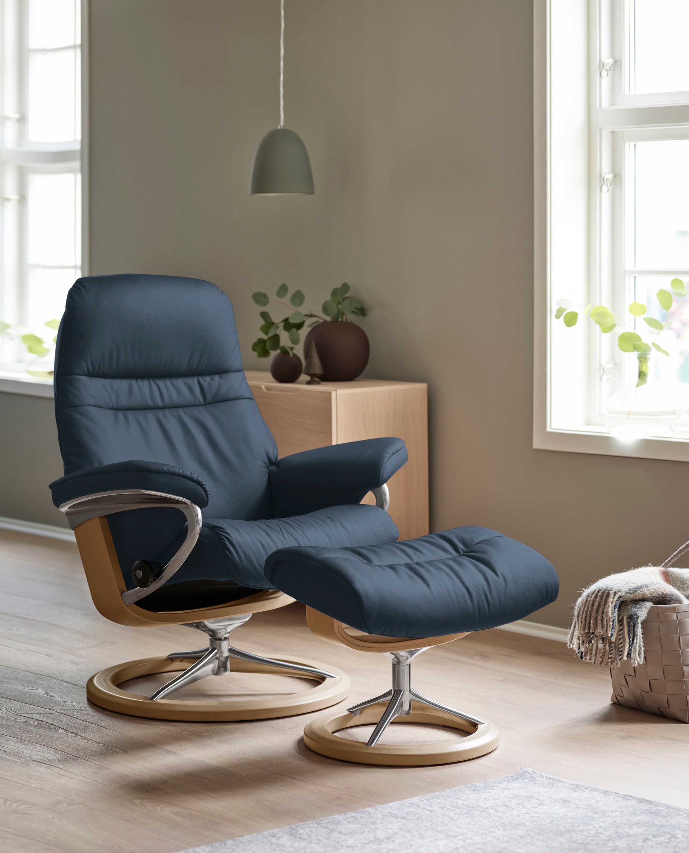 Stressless® Relaxsessel »Sunrise« Relaxsessel mit Hocker,  mit Signature Base, Größe S, Gestell Eiche