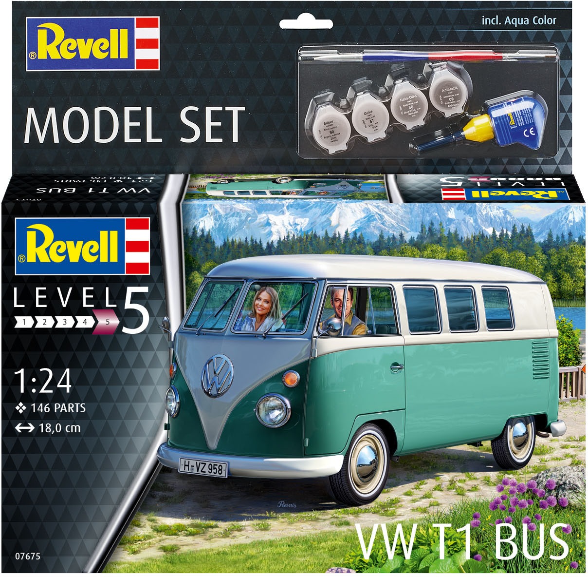 Revell® Modellbausatz »VW T1 Bus« 1:24 Made in Europe
