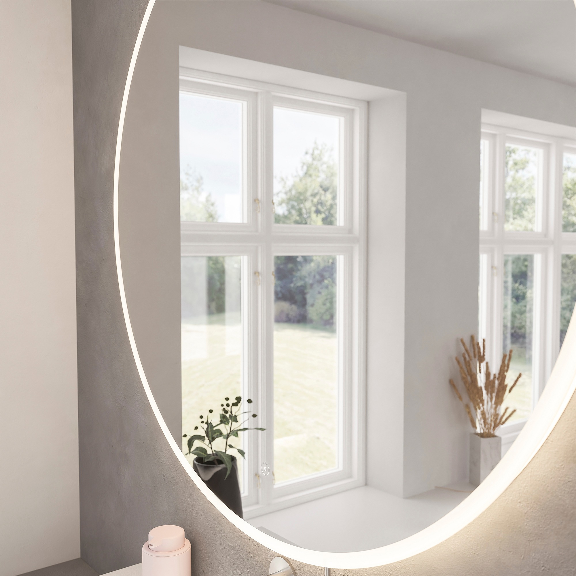 Loevschall Badspiegel »Atlas Rund, Badezimmerspiegel mit LED Beleuchtung, L günstig online kaufen