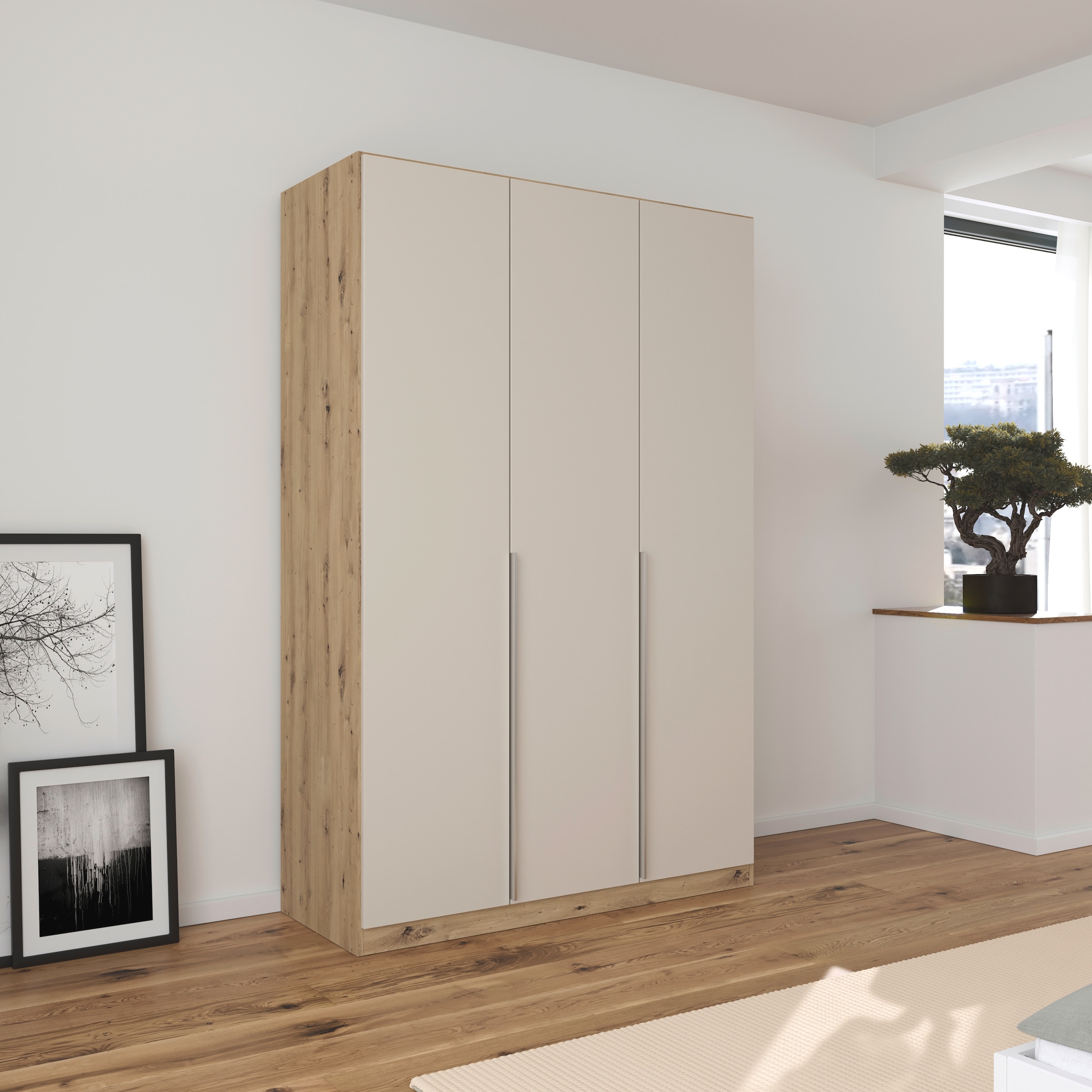 rauch Drehtürenschrank »Kleiderschrank Schrank Garderobe AGORDO TOPSELLER Schlafzimmer«, (in zwei Griff-Farben mit Dekor- oder Hochglanzfront), durchdachte Innenausstattung, in 6 Breiten und 2 Höhen MADE IN GERMANY