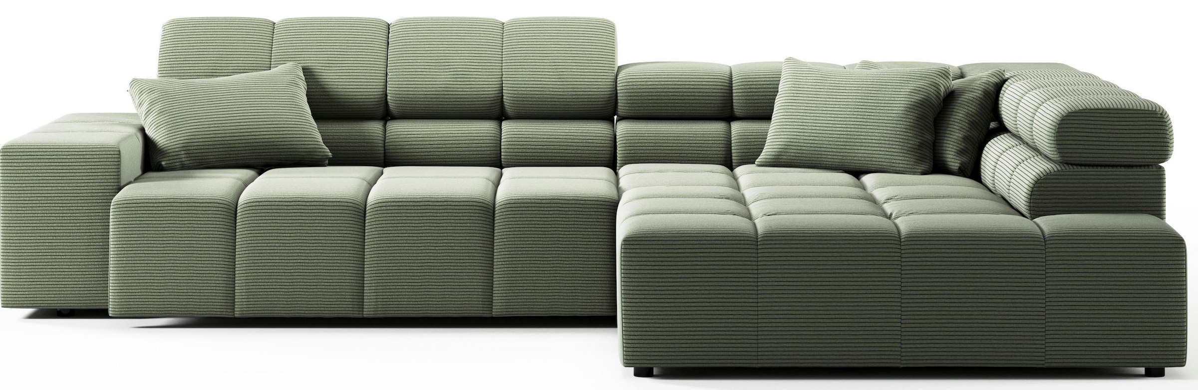 INOSIGN Ecksofa »Ancona incl. Kopfteilverstellung, Zierkissen Breite 319cm, L-Form«, wahlweise motorische Sitztiefenverstellung, auch in Cord + Easy Care
