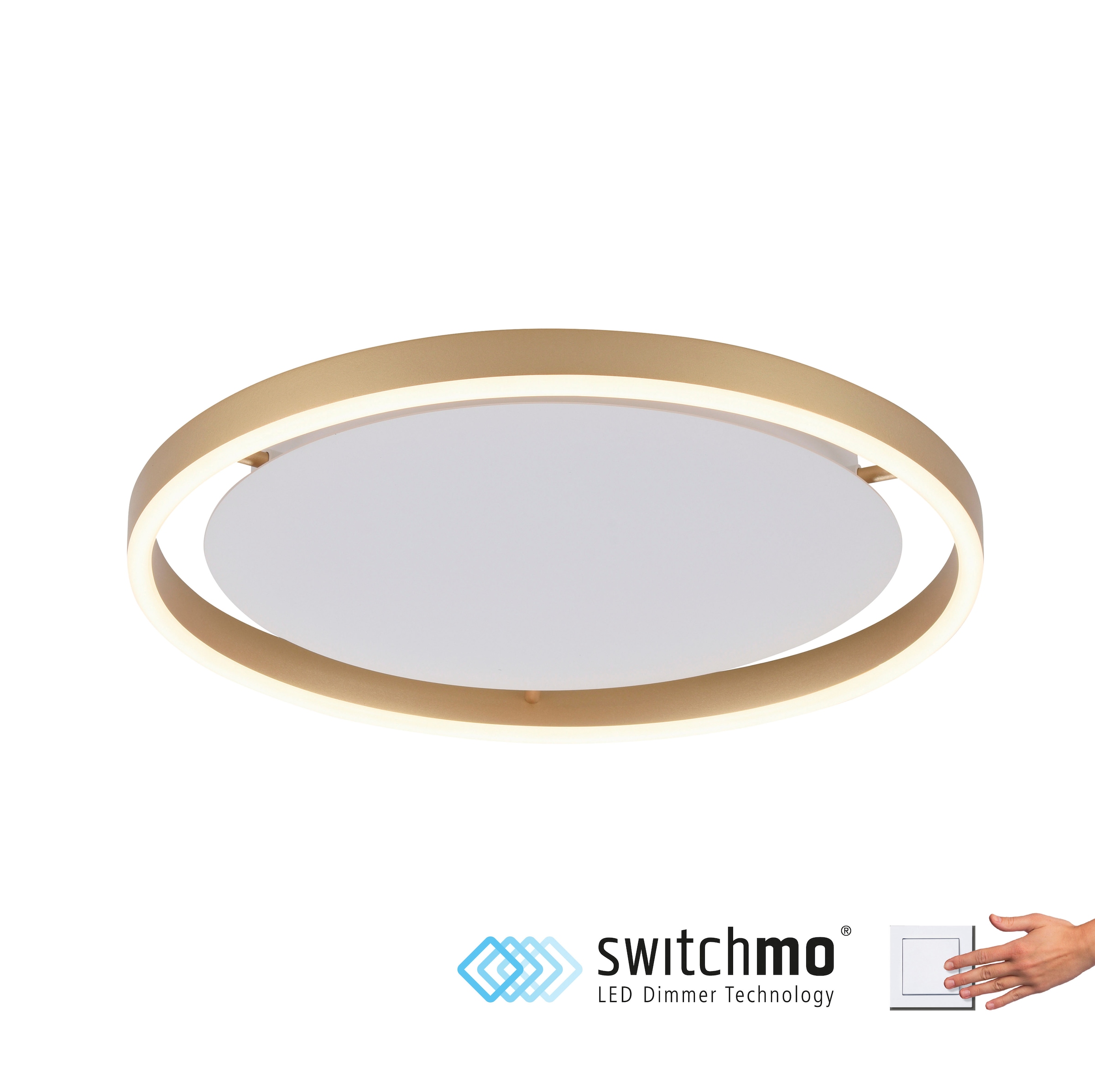 JUST LIGHT Deckenleuchte »RITUS«, 1 flammig, Leuchtmittel LED-Board | LED fest integriert, LED, dimmbar, Switchmo, dimmbar, Switchmo