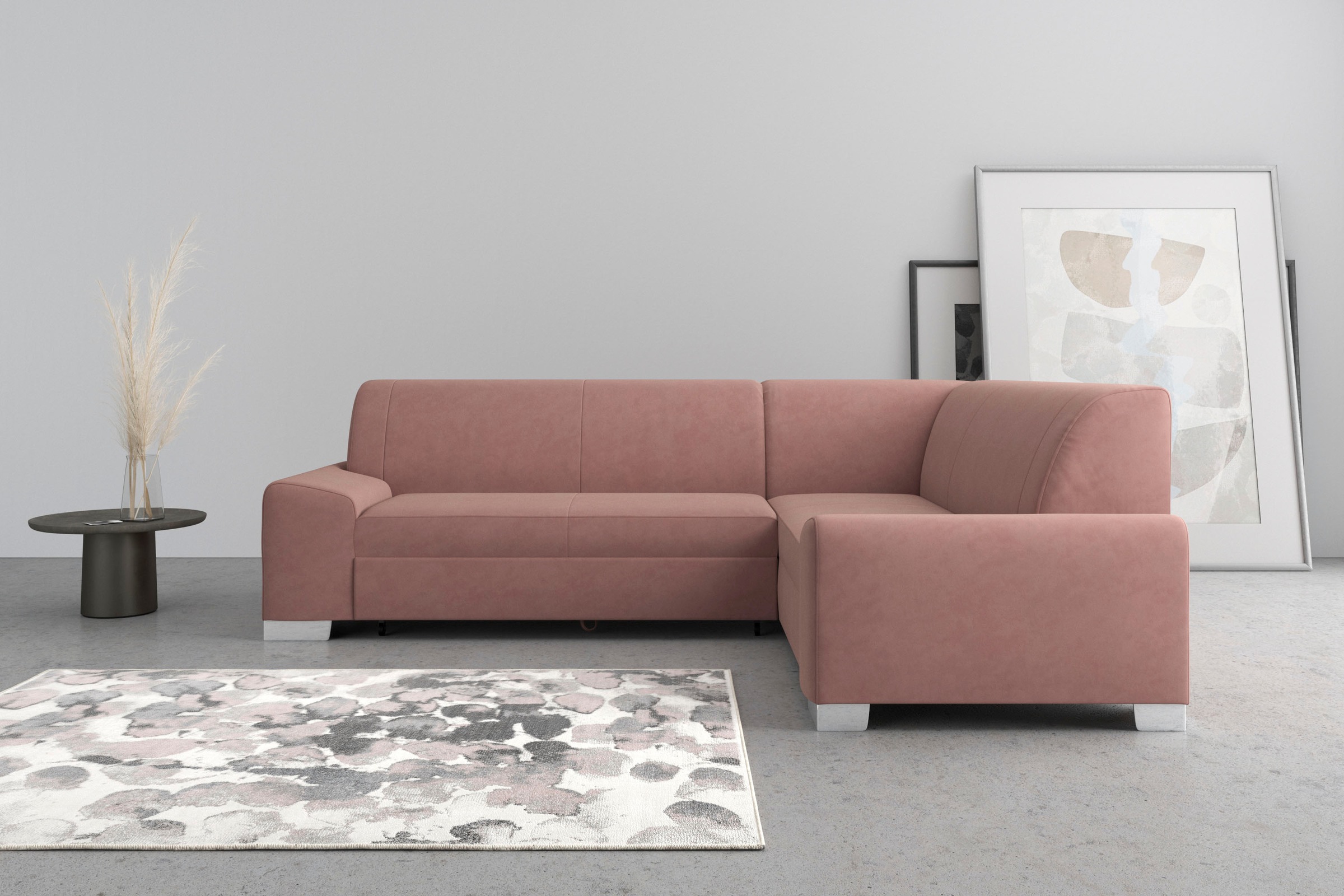 DOMO collection Ecksofa »Anzio in kubischer Formensprache, flache Armlehnen günstig online kaufen