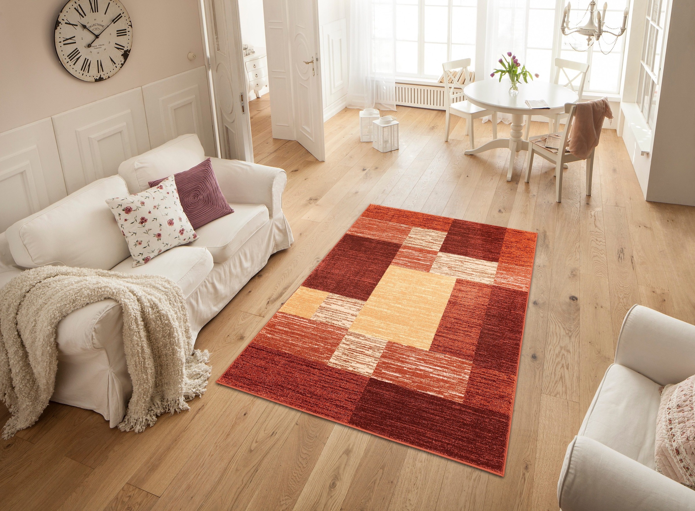 6. Bild von my home Teppich »Melvin«, rechteckig, schön weich, flacher Teppich Karo-Muster