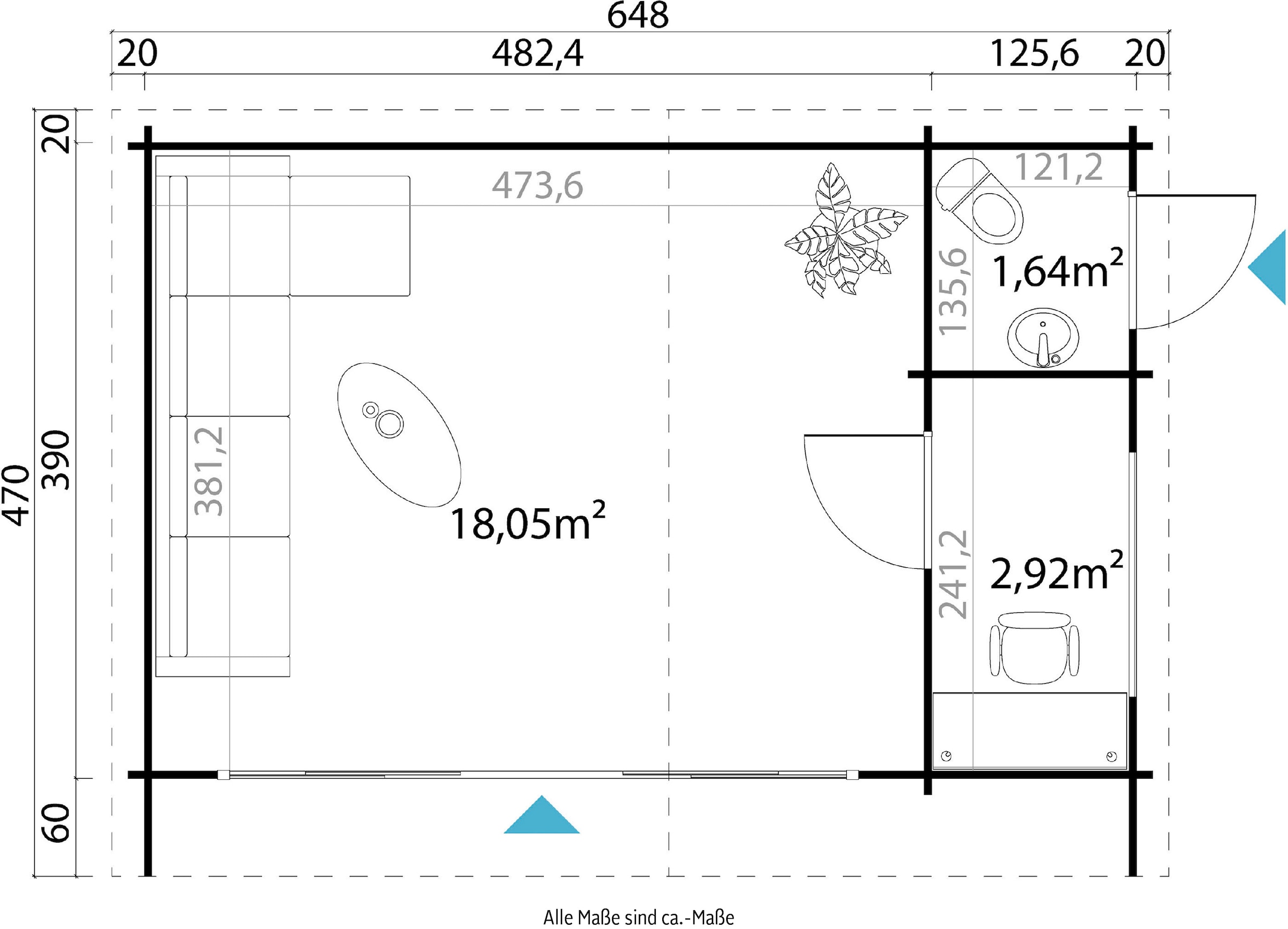 LASITA MAJA Gartenhaus »JAVA«, (Set, inkl. Fussbodenbretter zum verlegen)