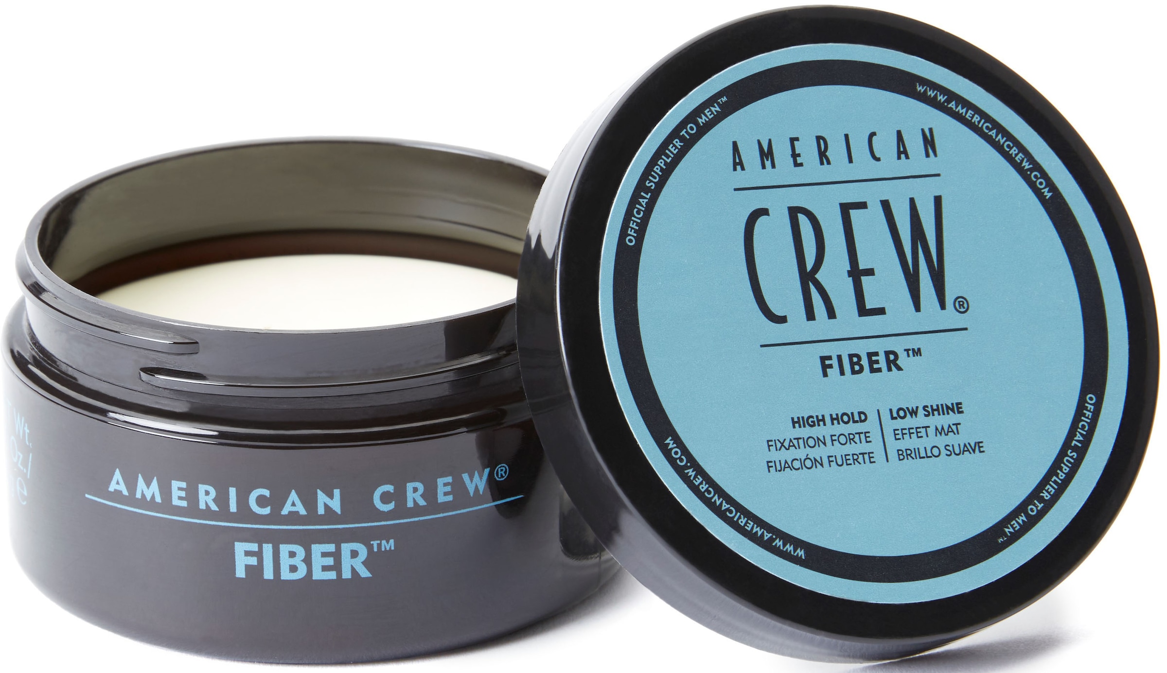 American Crew Styling-Creme »Fiber Duo Styling Set - Classic Fiber 85 gr + 50 gr«, (Set, 2 tlg.), Zum Stylen von kurzem Haar, Shampoo-Probe für gepflegtes Männerhaar.