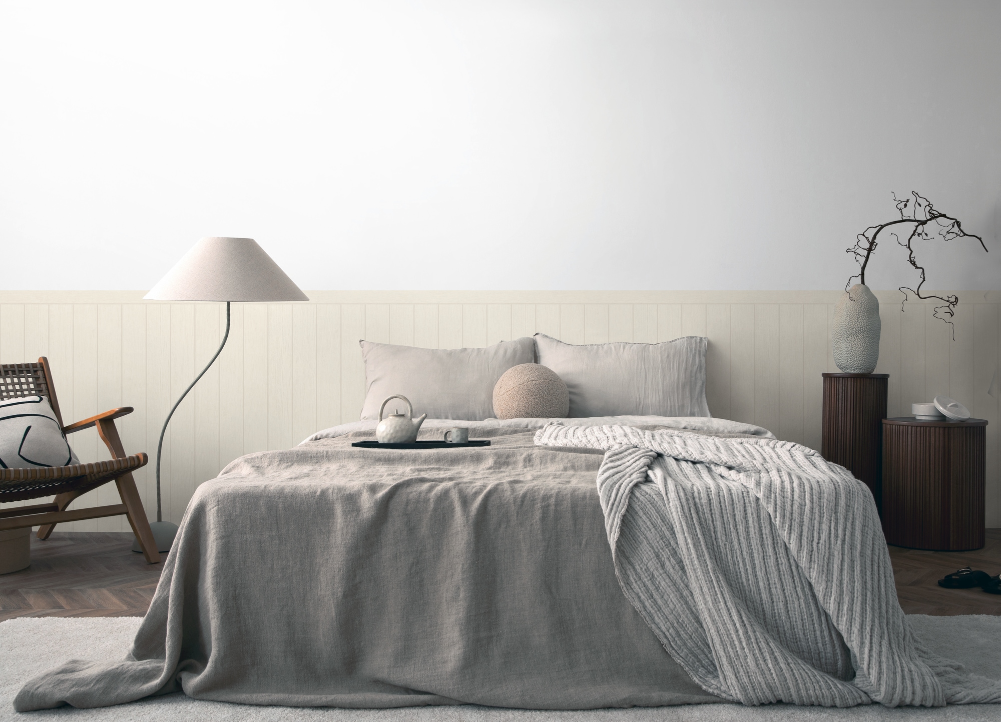 living walls Vliestapete »Wallpanel Tapete Wandpaneele Mustertapete Holzpaneele Natur«, matt