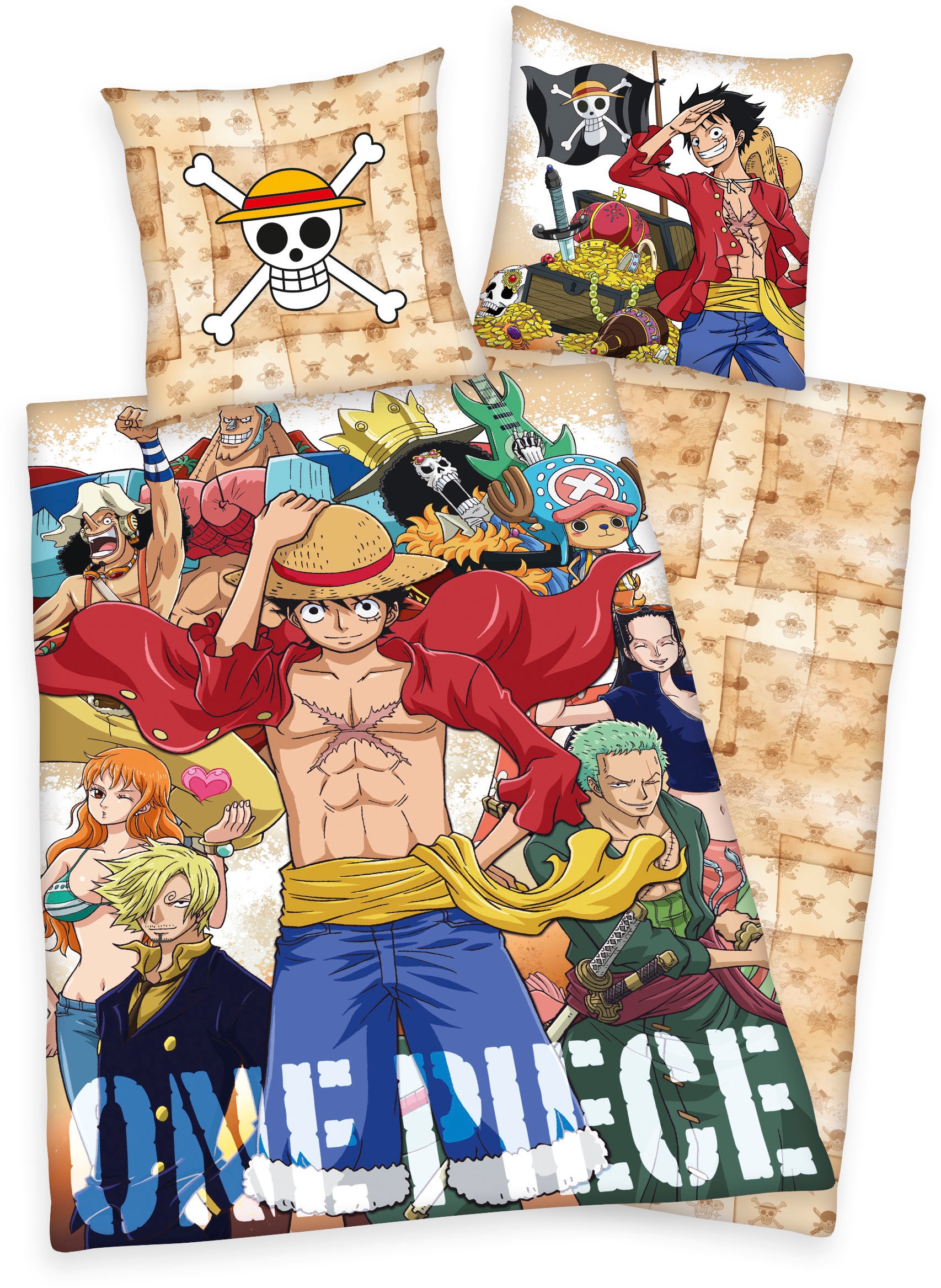 Bettwäsche-Set One Piece Ruffy   ¦ mehrfarbig ¦ Maße (cm): B: 135 H: 1 Bett günstig online kaufen