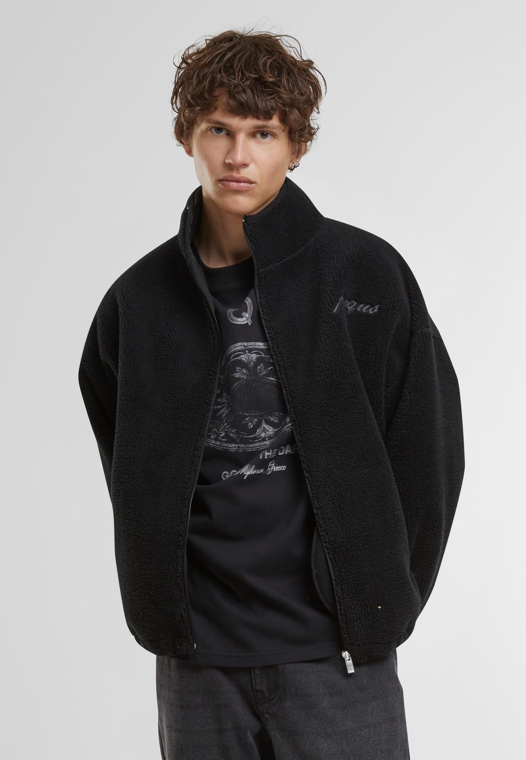 PEQUS Allwetterjacke »PEQUS PEQUS Mykonos Script Teddy Fleece Jacket« 1 Stk. tlg. ohne Kapuze