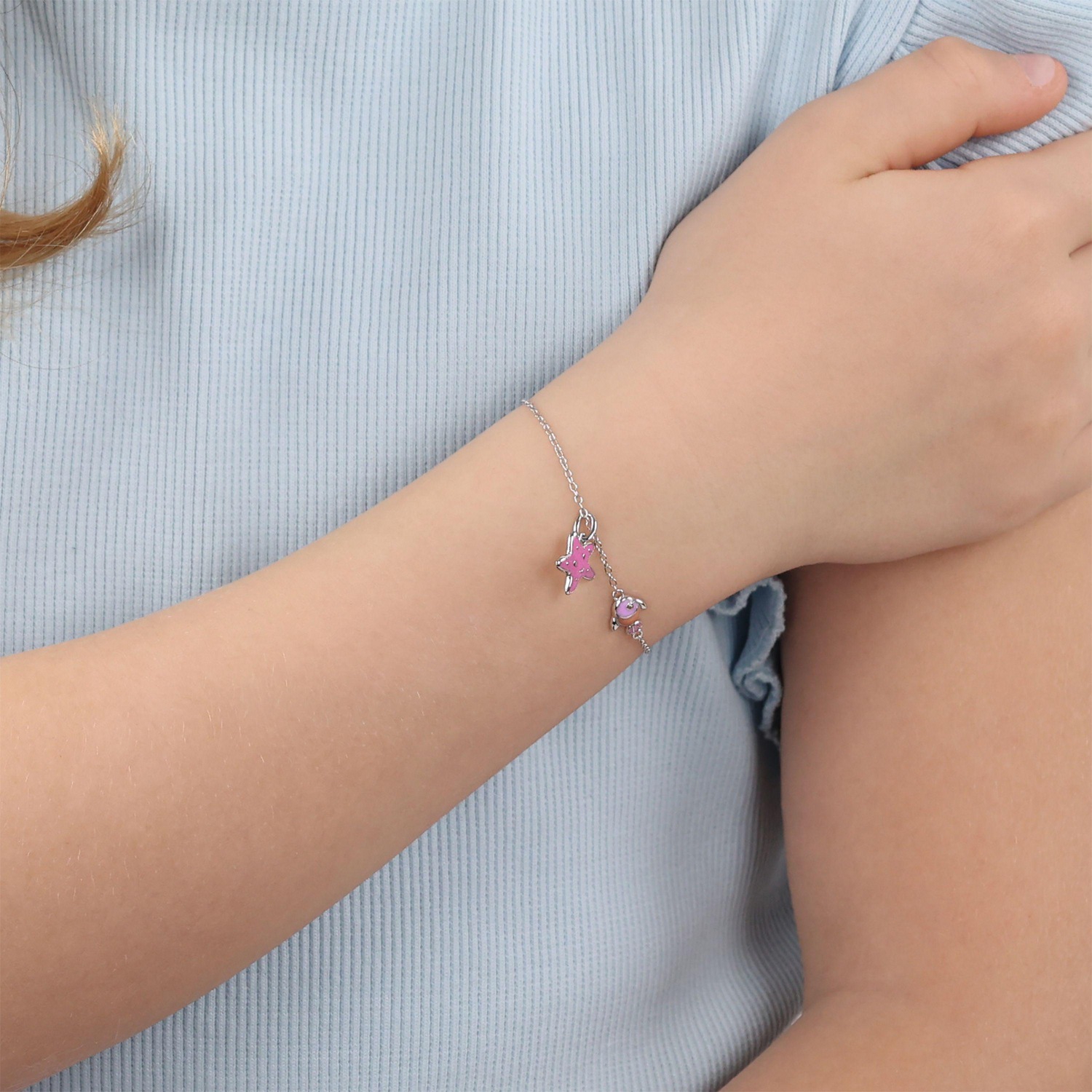Prinzessin Lillifee Silberarmband »Seestern-Optik, Fisch-Optik« mit Zirkonia (synth.)   - Emaille