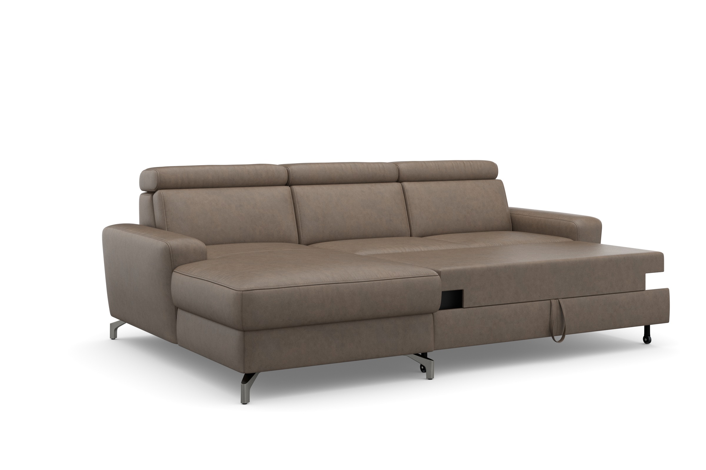 sit&more Ecksofa »Scarlett L-Form«, inklusive Kopfteilverstellung, wahlweise mit Bettfunktion, Bettkasten